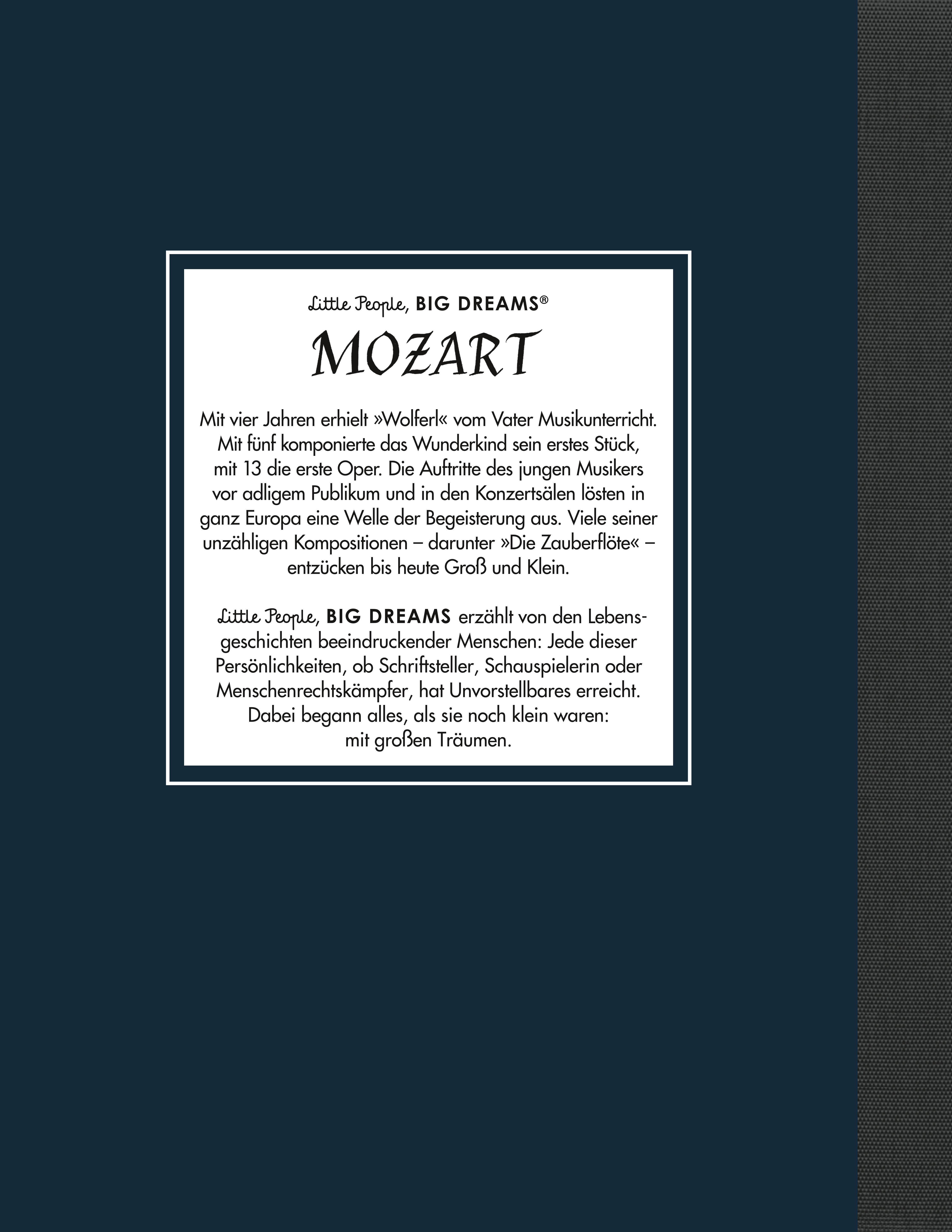 Rückseitencover Little People, Big Dreams - Wolfgang Amadeus Mozart