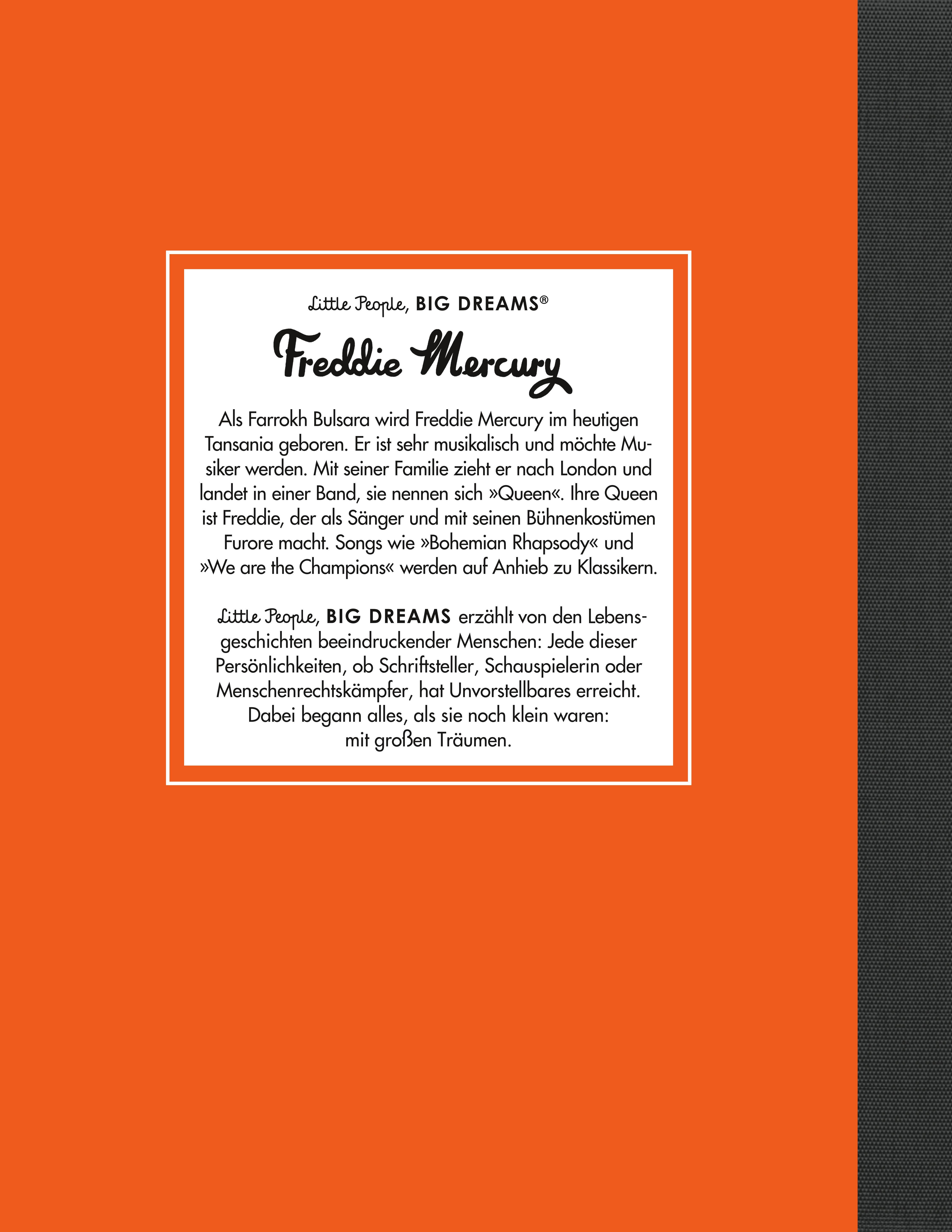 Rückseitencover Little People, Big Dreams - Freddie Mercury