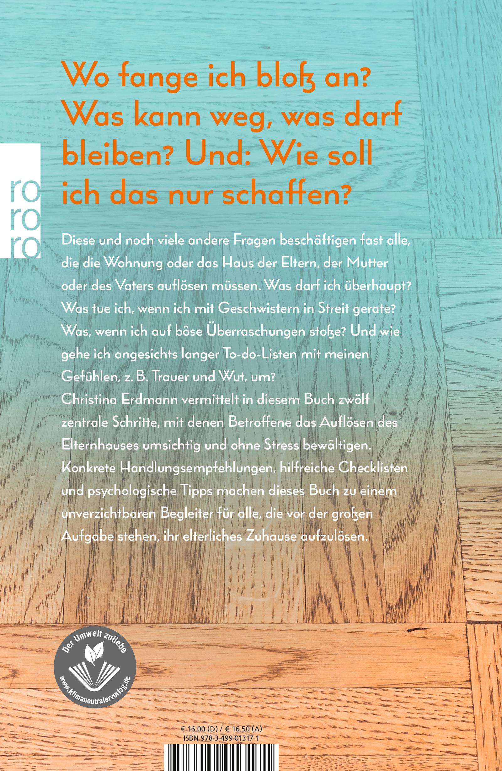 Rückseitencover Adieu Elternhaus