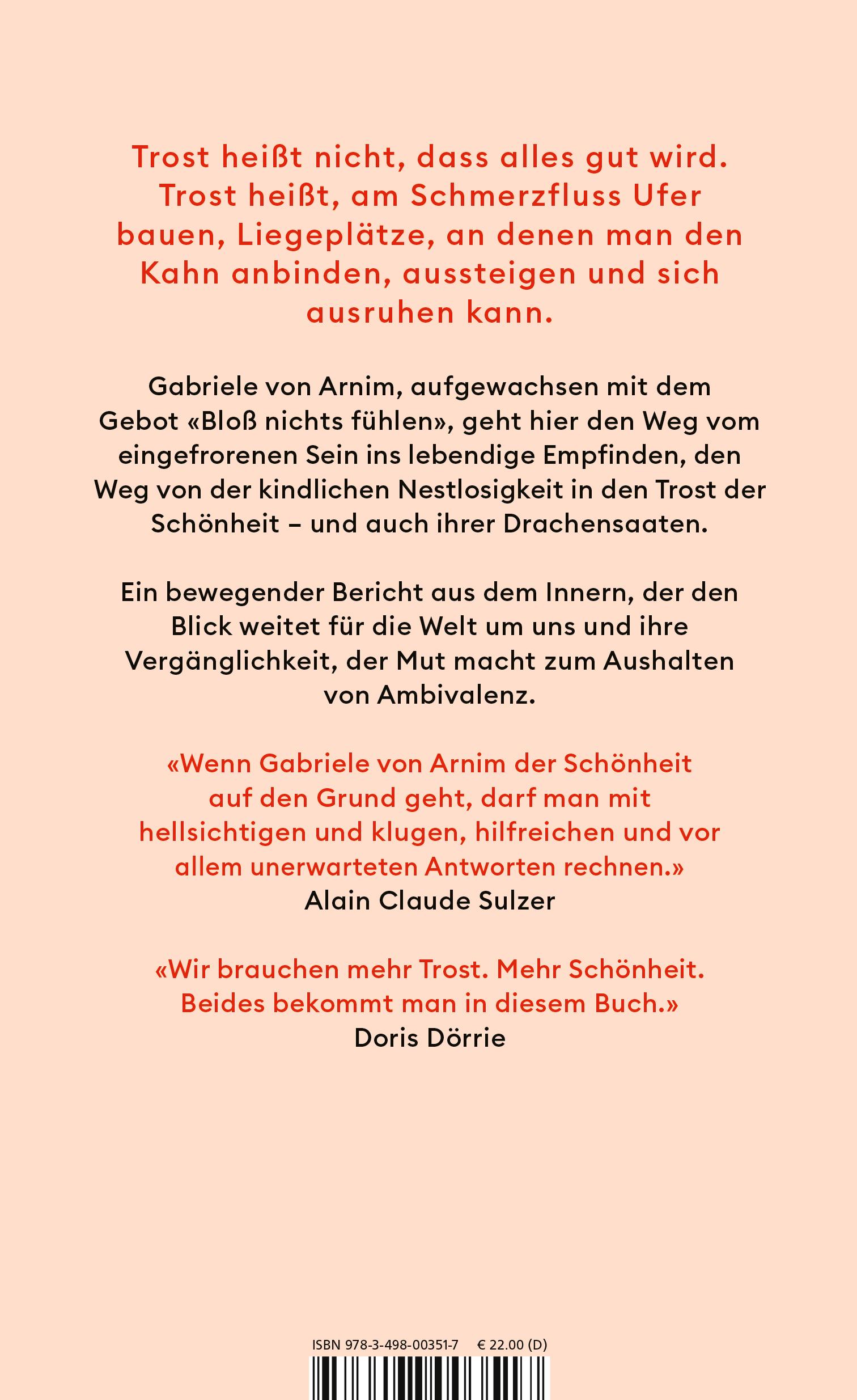 Rückseitencover Der Trost der Schönheit