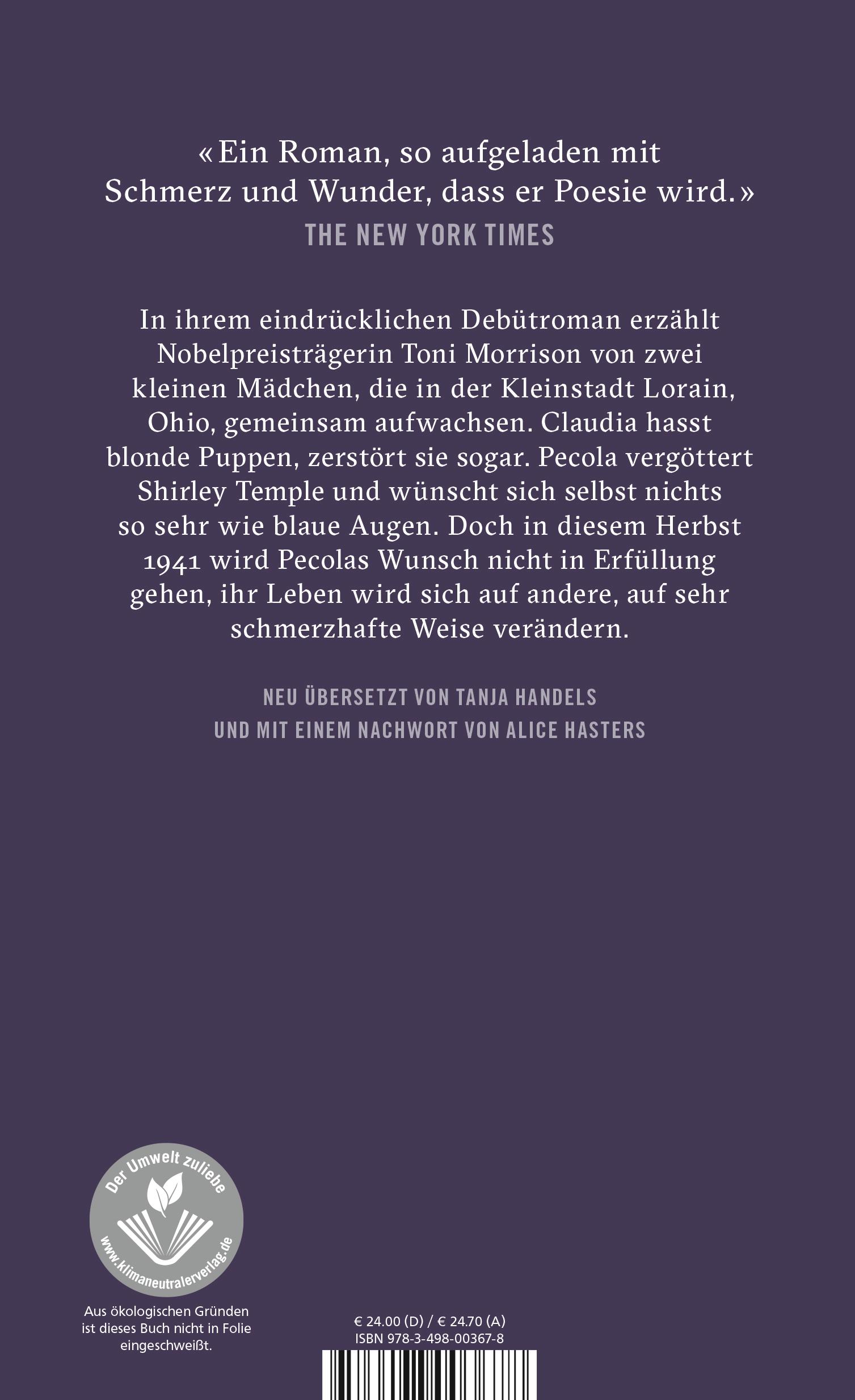 Rückseitencover Sehr blaue Augen
