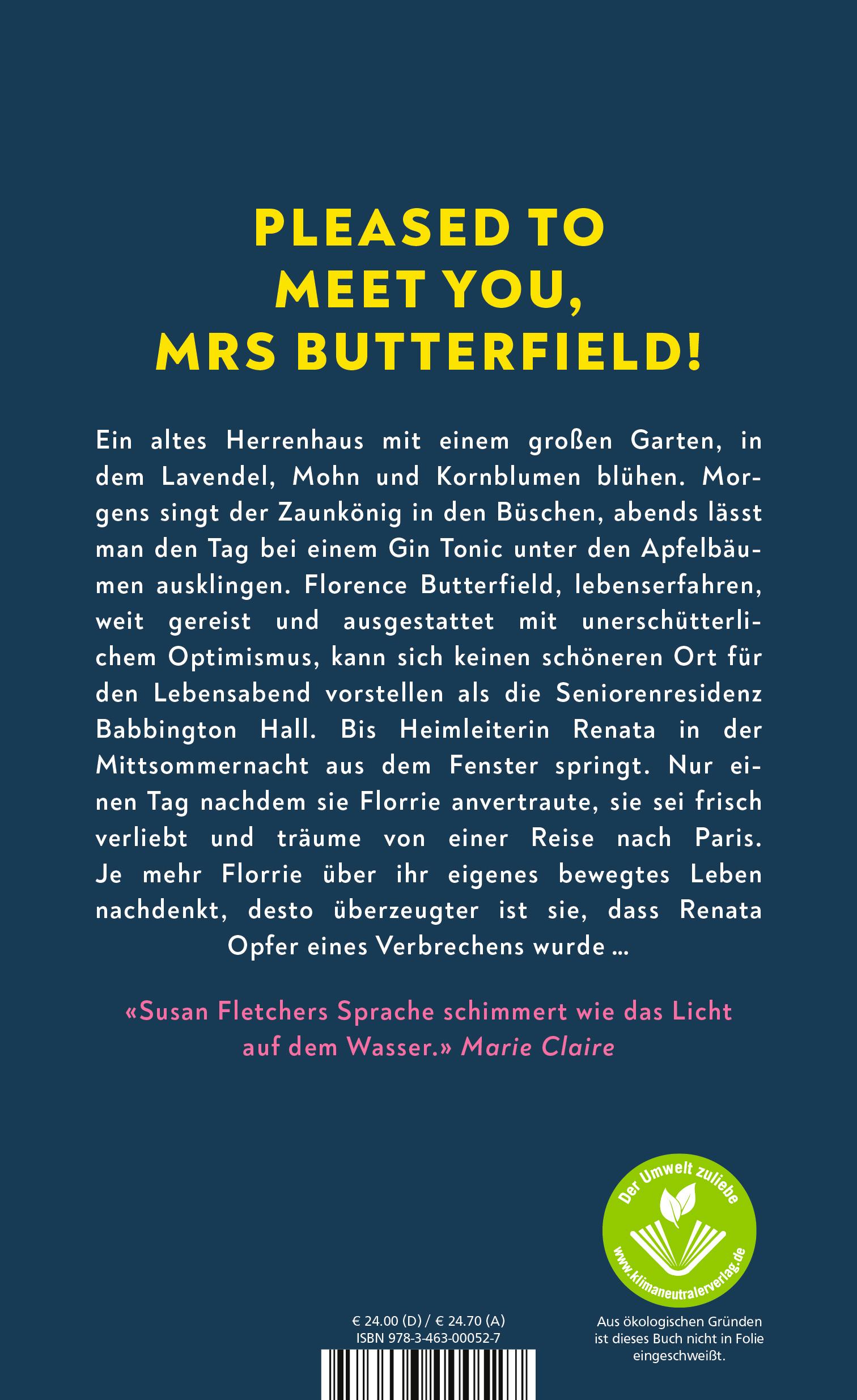 Rückseitencover Florence Butterfield und die Nachtschwalbe