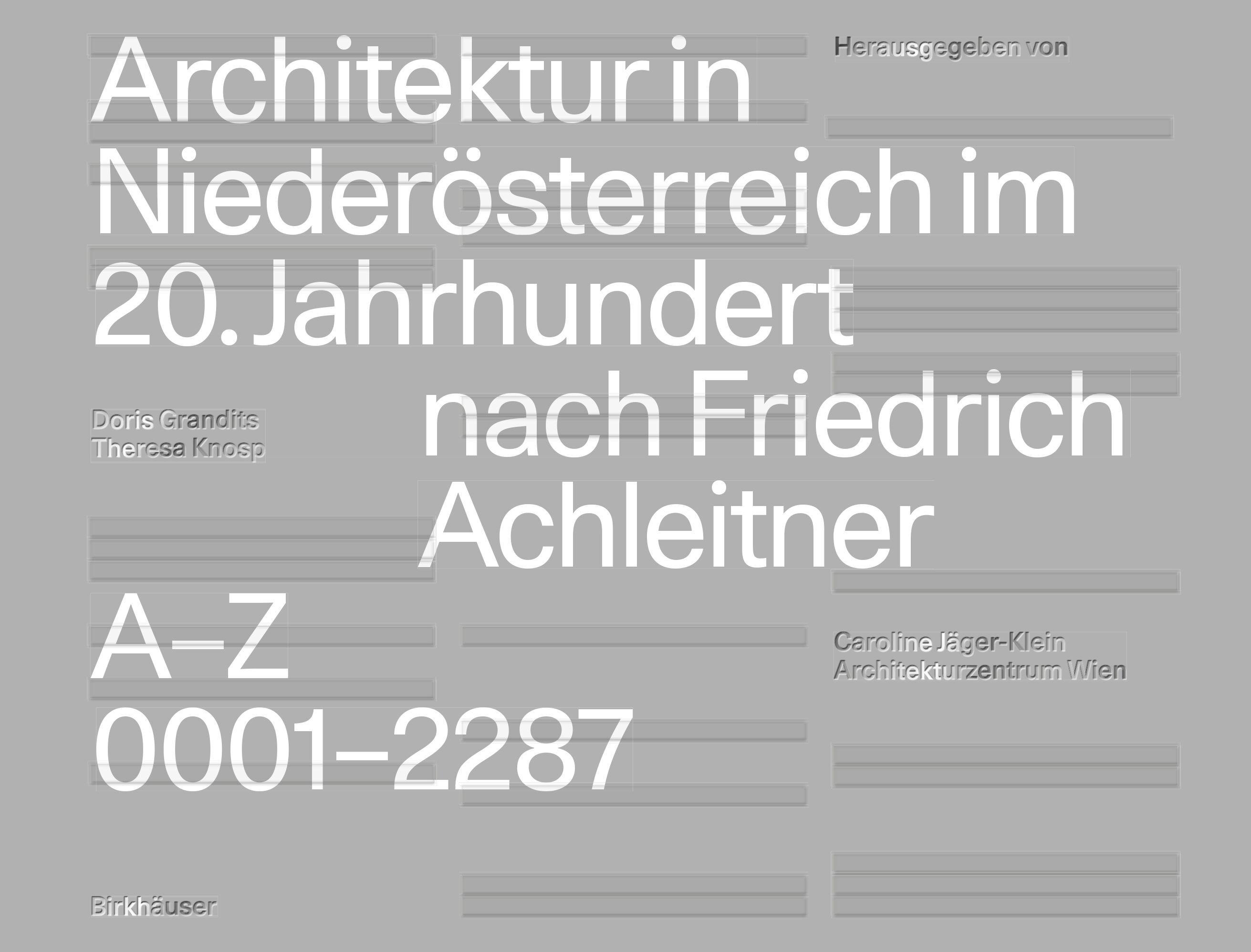 Vorderes Coverbild Architektur in Niederösterreich im 20. Jahrhundert nach Friedrich Achleitner