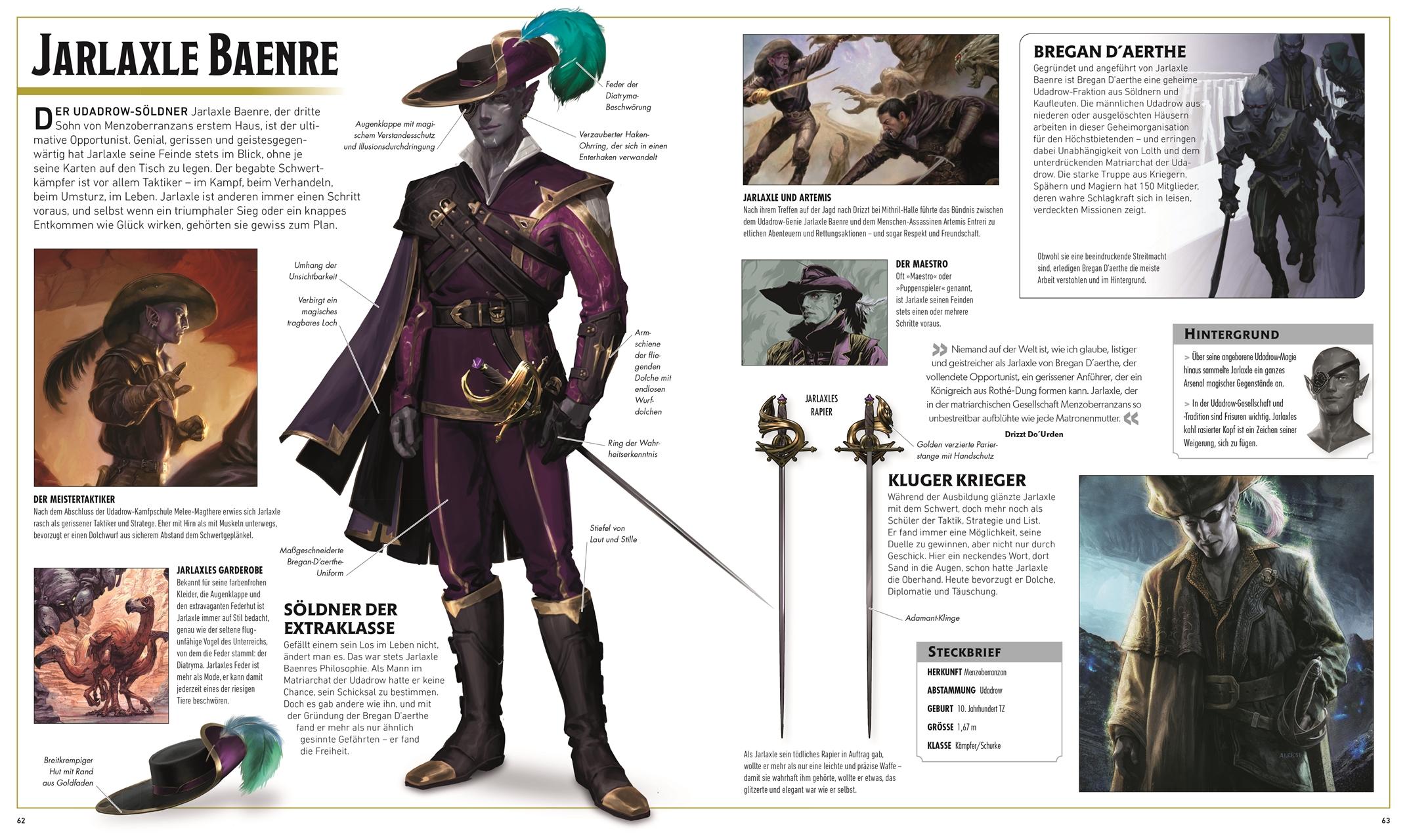 Beispielinhalt (Bild) Dungeons & Dragons Die Legende von Drizzt Die illustrierte Enzyklopädie