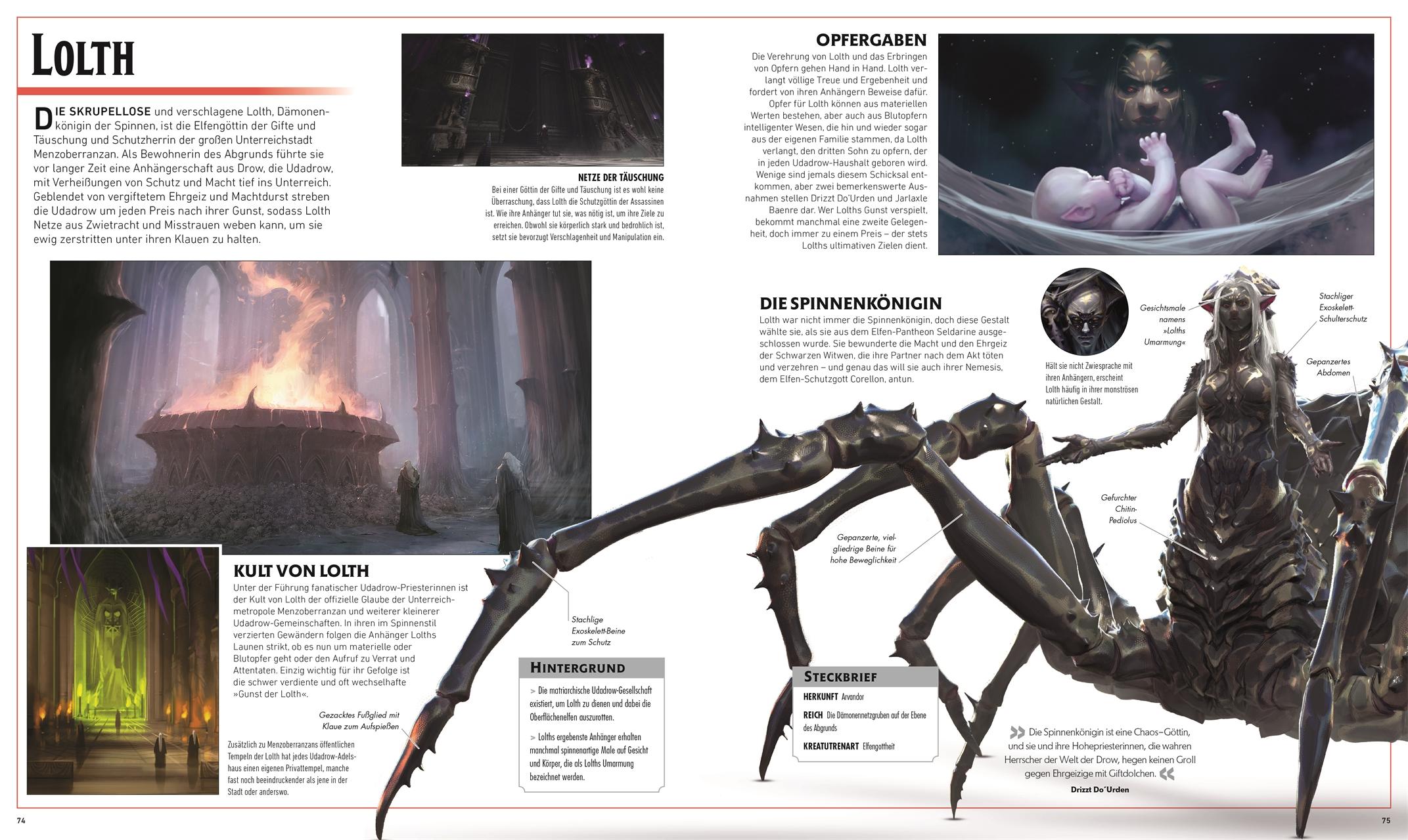 Beispielinhalt (Bild) Dungeons & Dragons Die Legende von Drizzt Die illustrierte Enzyklopädie