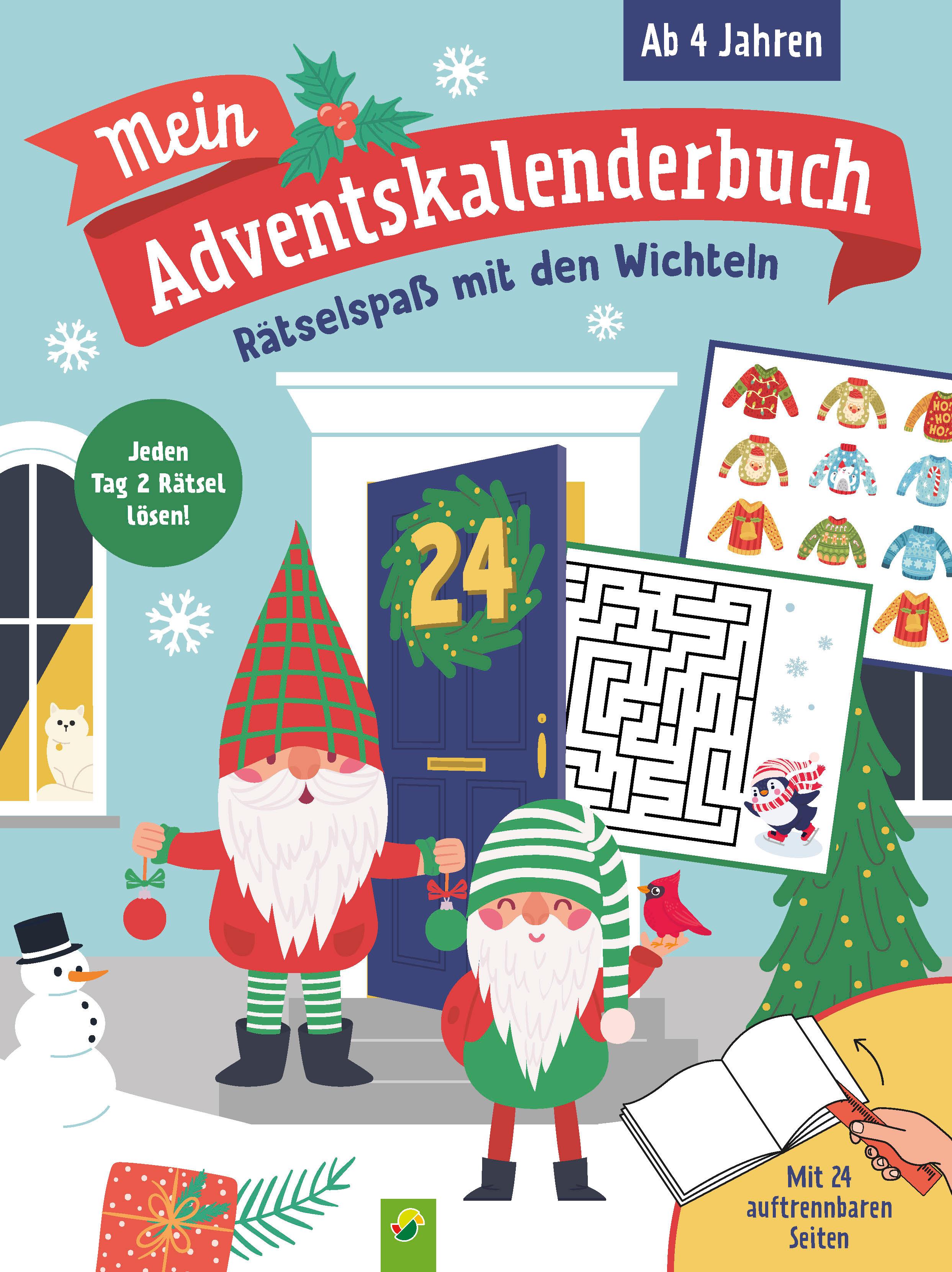 Vorderes Coverbild Mein Adventskalenderbuch Rätselspaß mit den Wichteln
