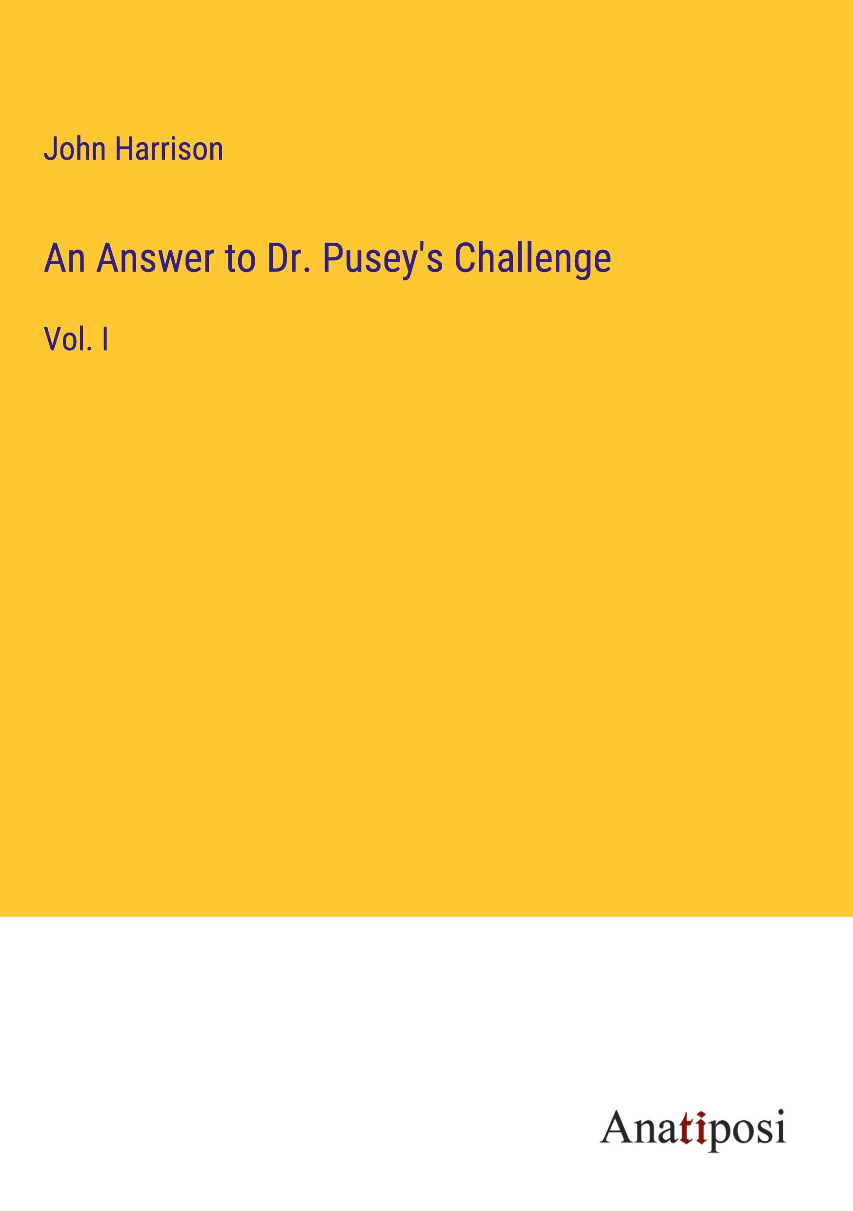 Vorderes Coverbild An Answer to Dr. Pusey's Challenge