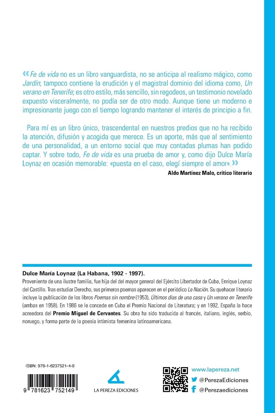 Rückseitencover Fe de vida