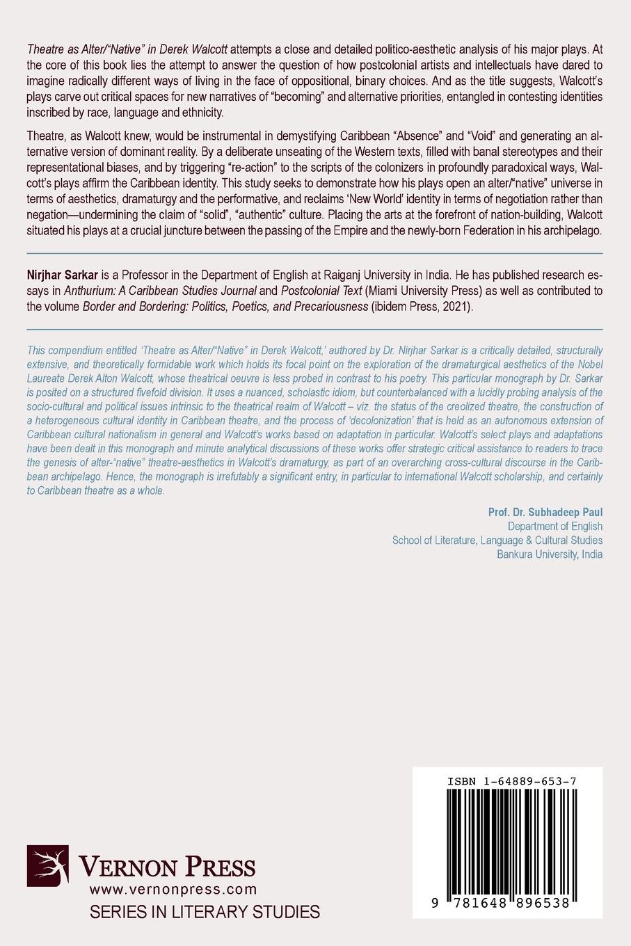 Rückseitencover Theatre as Alter/"Native" in Derek Walcott