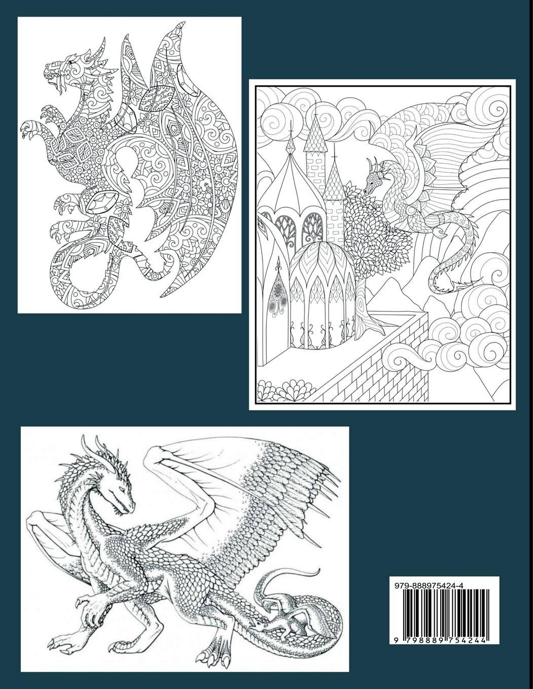 Rückseitencover Fantasy Dragons Adult Coloring Book