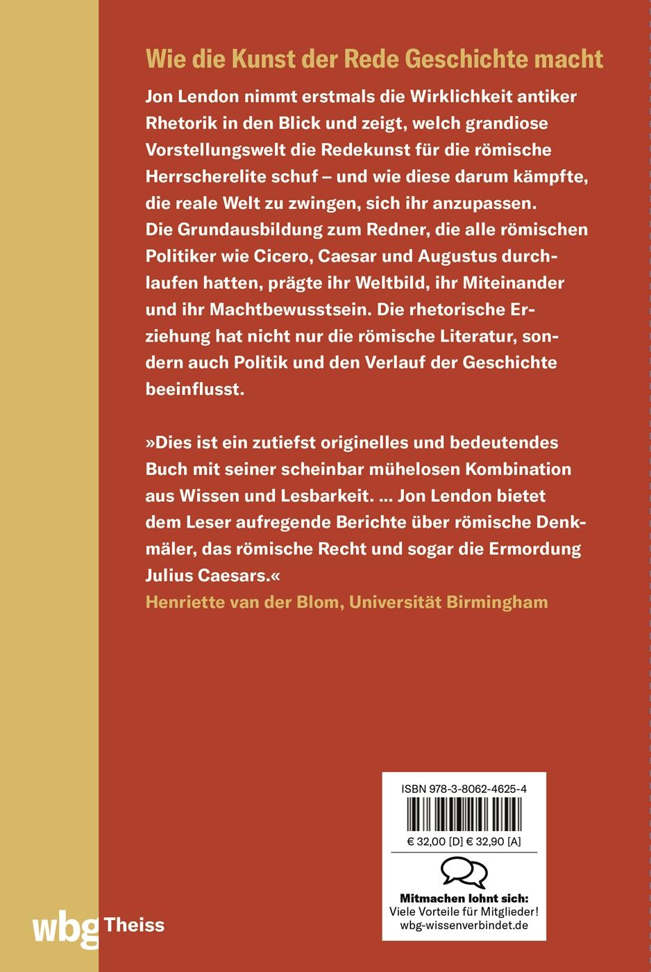 Rückseitencover RHETORIK MACHT ROM