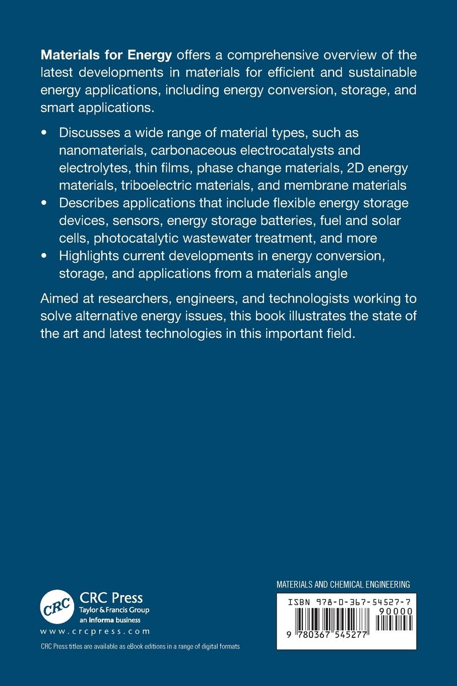 Rückseitencover Materials for Energy