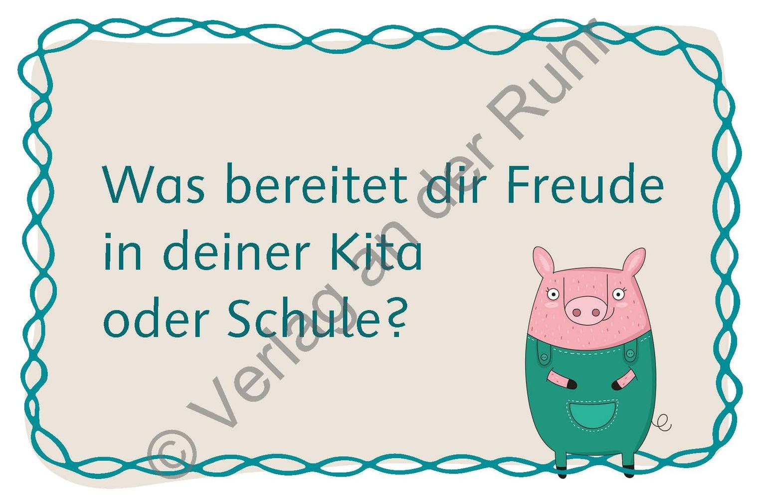 Beispielinhalt (Bild) Ich erzähl von mir und du erzählst von dir - 58 Fragekarten zur Selbstreflexion und Achtsamkeit für Kinder
