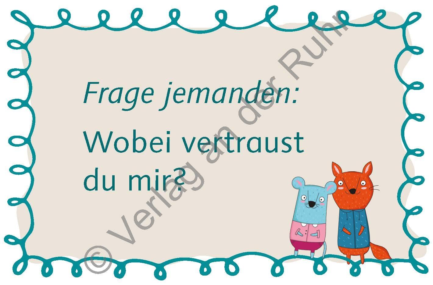 Beispielinhalt (Bild) Ich erzähl von mir und du erzählst von dir - 58 Fragekarten zur Selbstreflexion und Achtsamkeit für Kinder