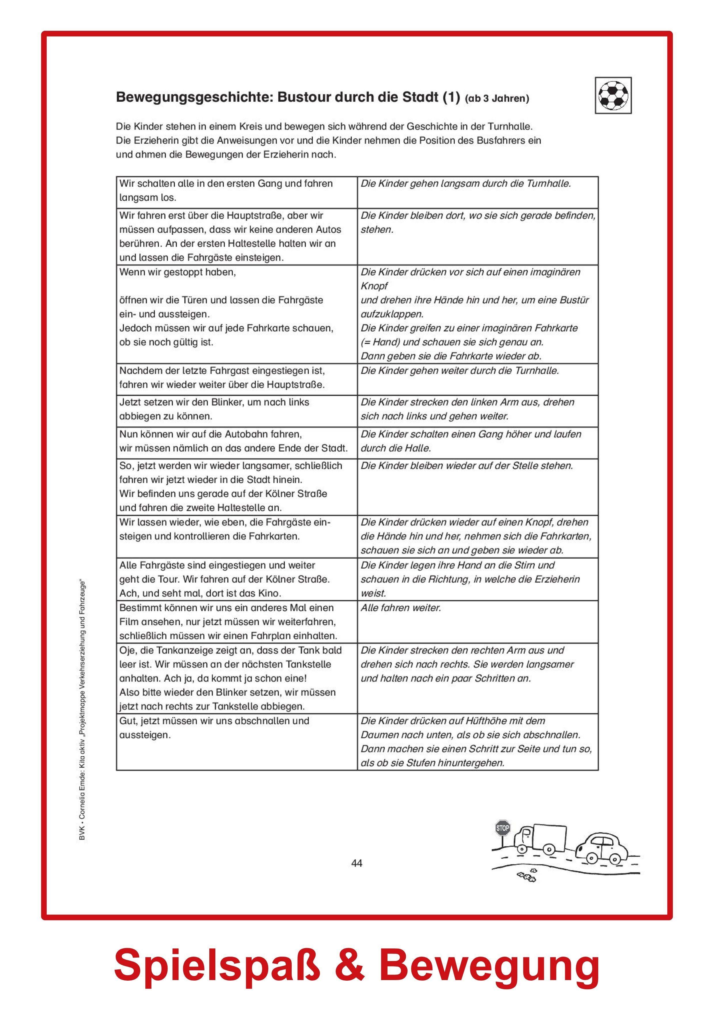 Beispielinhalt (Bild) Kita aktiv Projektmappe Verkehrserziehung und Fahrzeuge