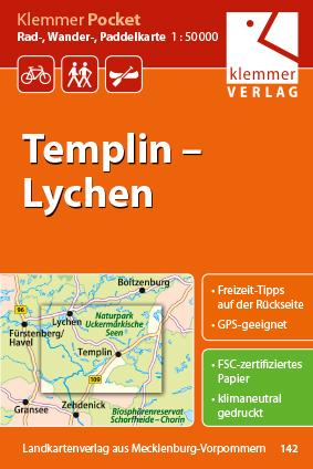 Vorderes Coverbild Klemmer Pocket Rad-, Wander- und Paddelkarte Templin - Lychen 1 : 50 000