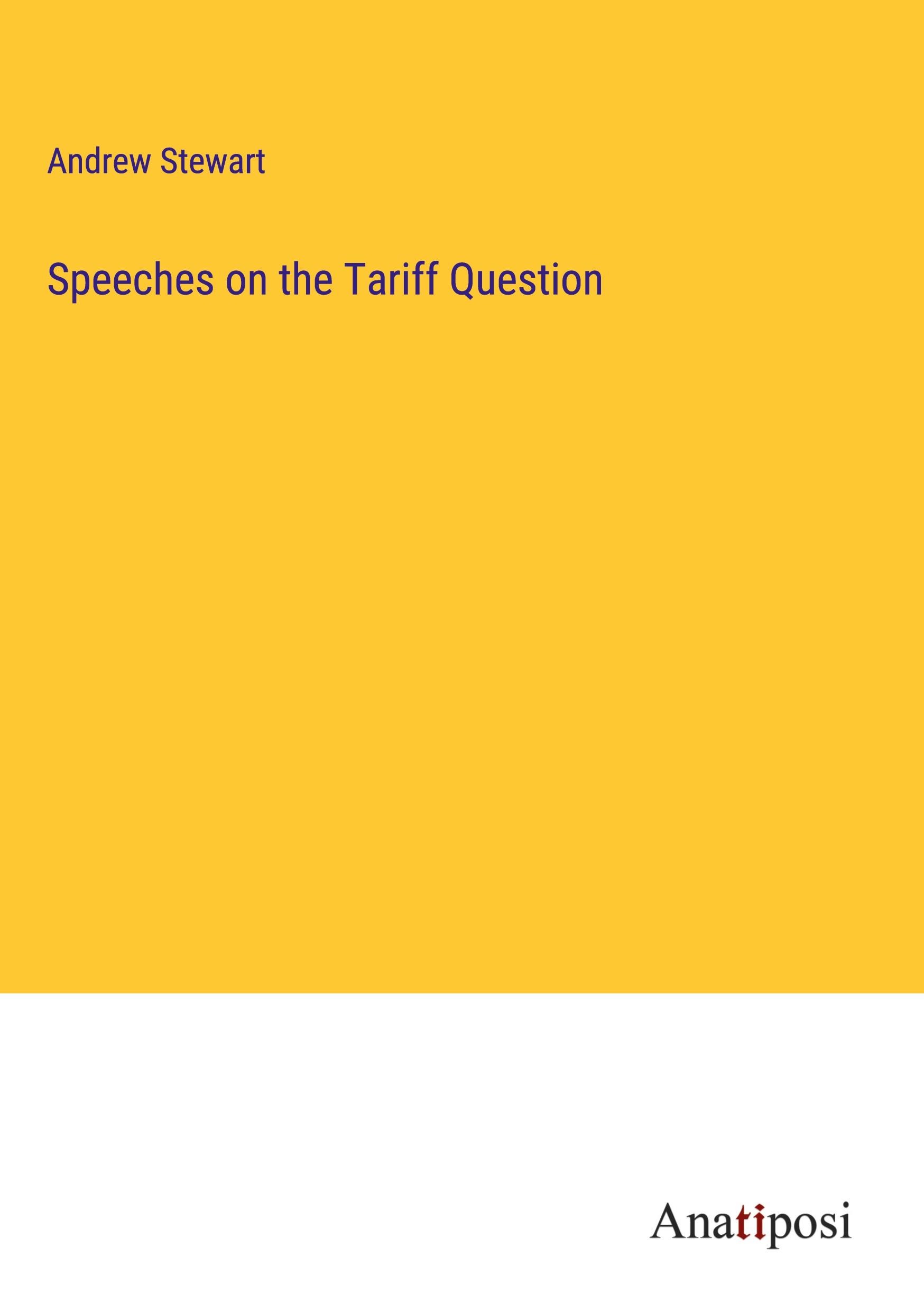 Vorderes Coverbild Speeches on the Tariff Question