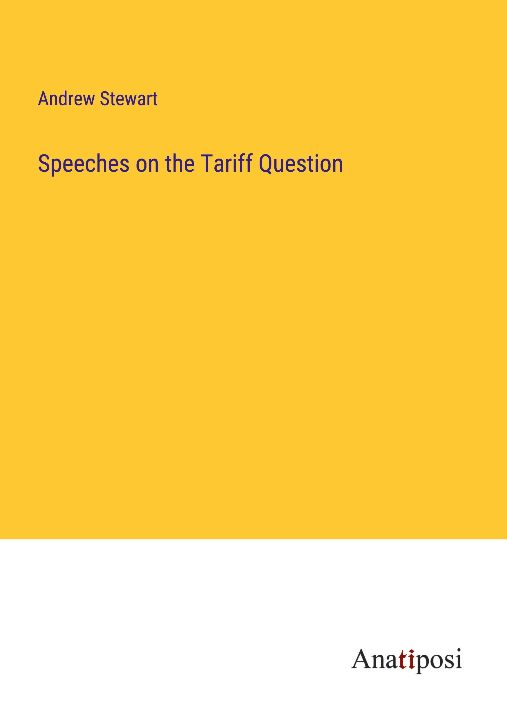 Vorderes Coverbild Speeches on the Tariff Question