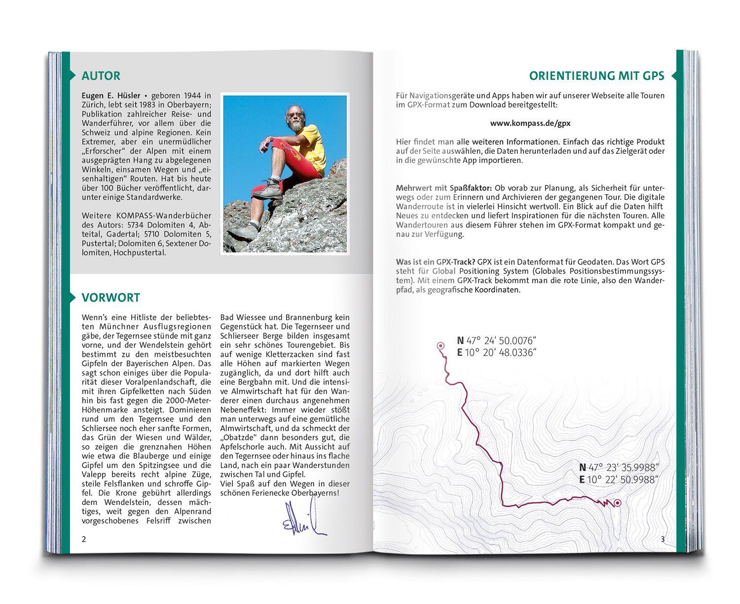 Beispielinhalt (Bild) KOMPASS Wanderführer Tegernsee, Schliersee, 55 Touren mit Extra-Tourenkarte