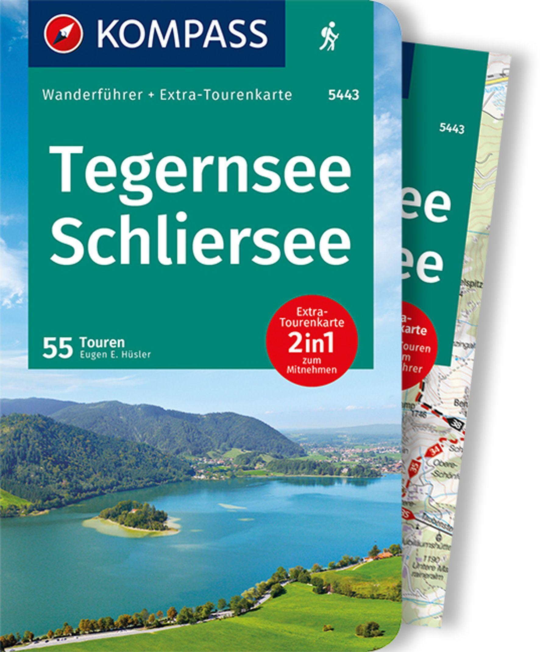 Vorderes Coverbild KOMPASS Wanderführer Tegernsee, Schliersee, 55 Touren mit Extra-Tourenkarte