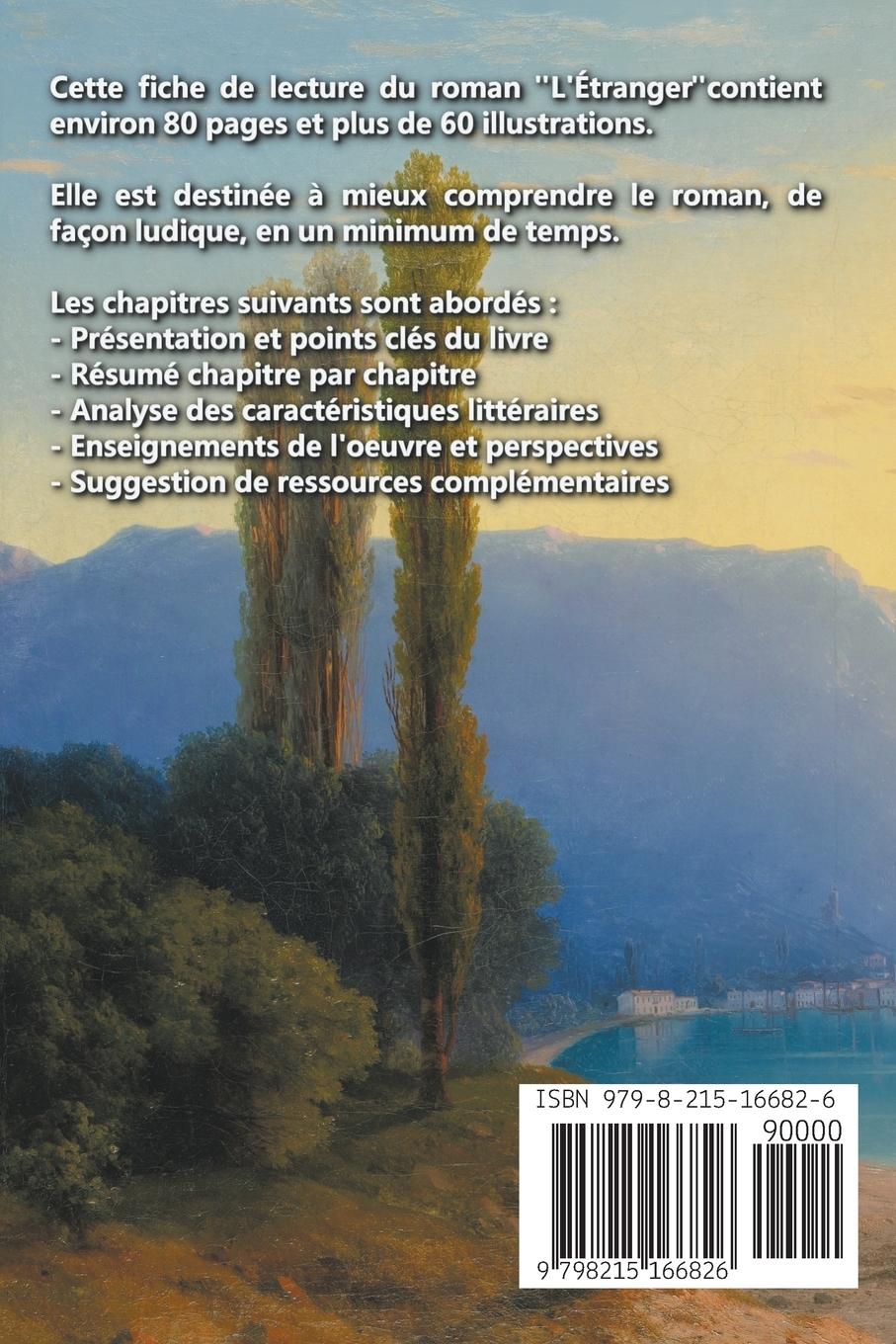 Rückseitencover Fiche de lecture illustrée - "L'Étranger", d'Albert Camus