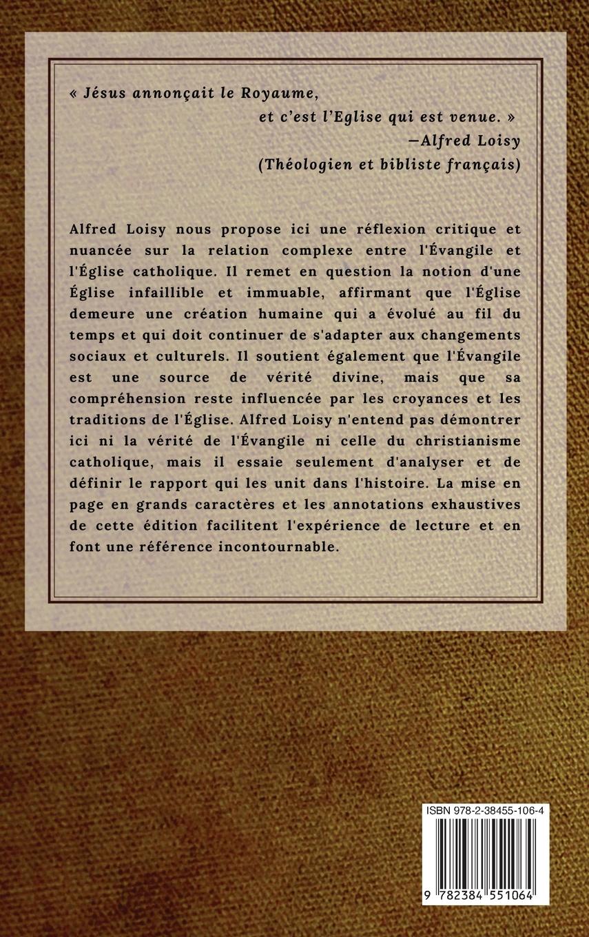 Rückseitencover L'Évangile et l'Église
