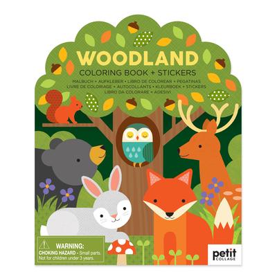 Vorderes Coverbild Woodland Coloring Book + Stickers