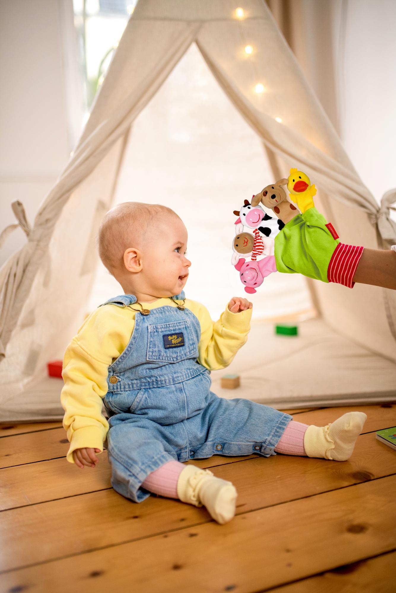 Beispielinhalt (Bild) Mein liebster Fingerpuppen-Handschuh: Alle meine Fingerlein wollen heute Tiere sein