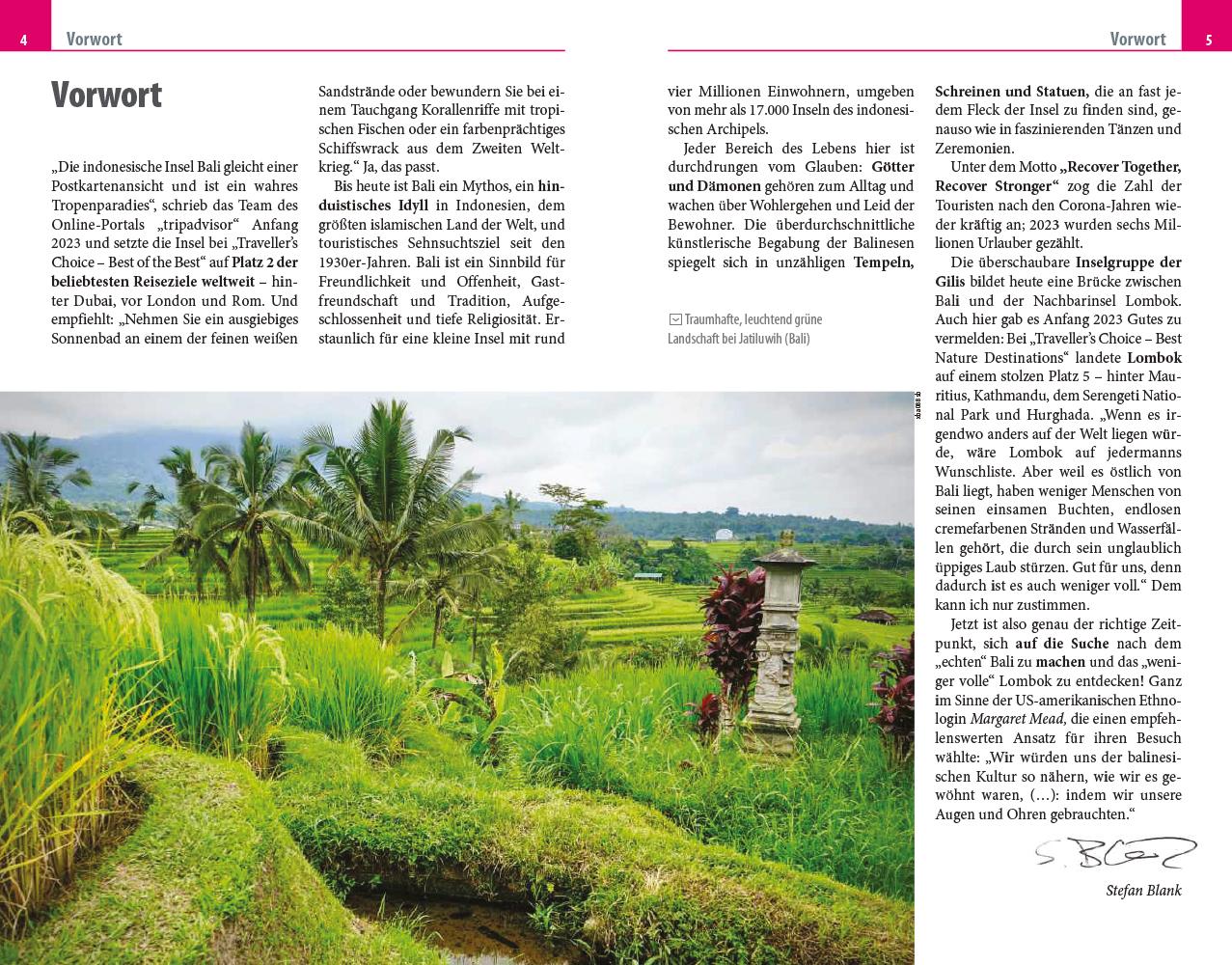 Beispielinhalt (Bild) Reise Know-How Reiseführer Bali, Lombok und die Gilis