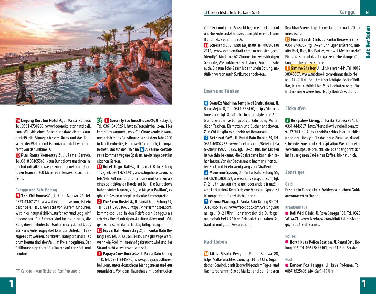 Beispielinhalt (Bild) Reise Know-How Reiseführer Bali, Lombok und die Gilis