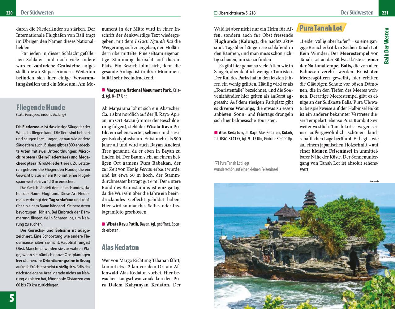 Beispielinhalt (Bild) Reise Know-How Reiseführer Bali, Lombok und die Gilis