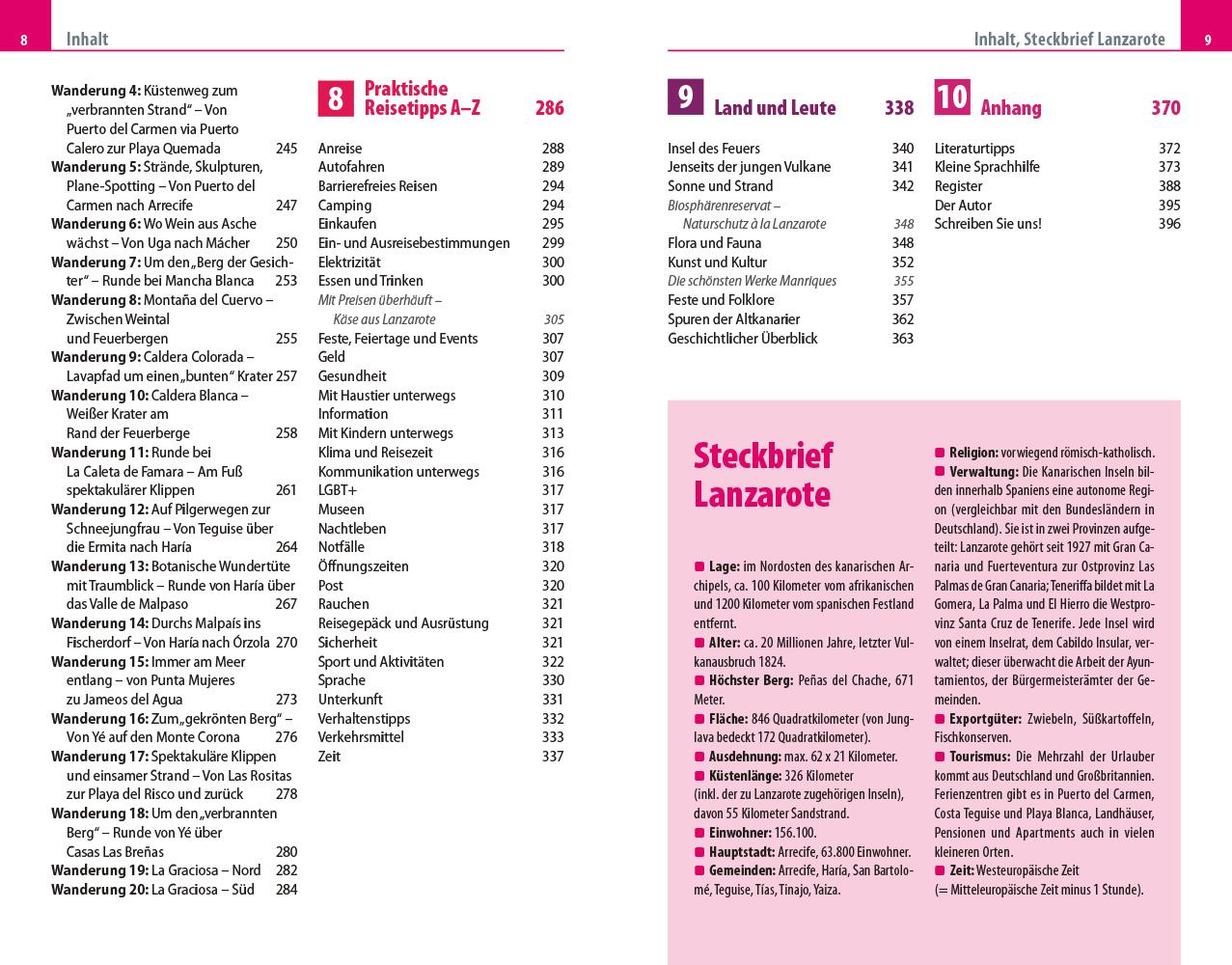 Beispielinhalt (Bild) Reise Know-How Reiseführer Lanzarote