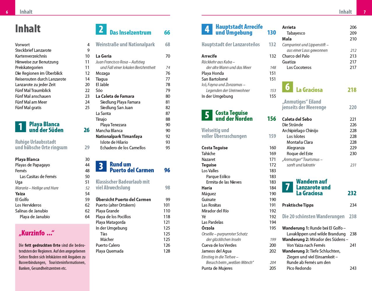 Beispielinhalt (Bild) Reise Know-How Reiseführer Lanzarote