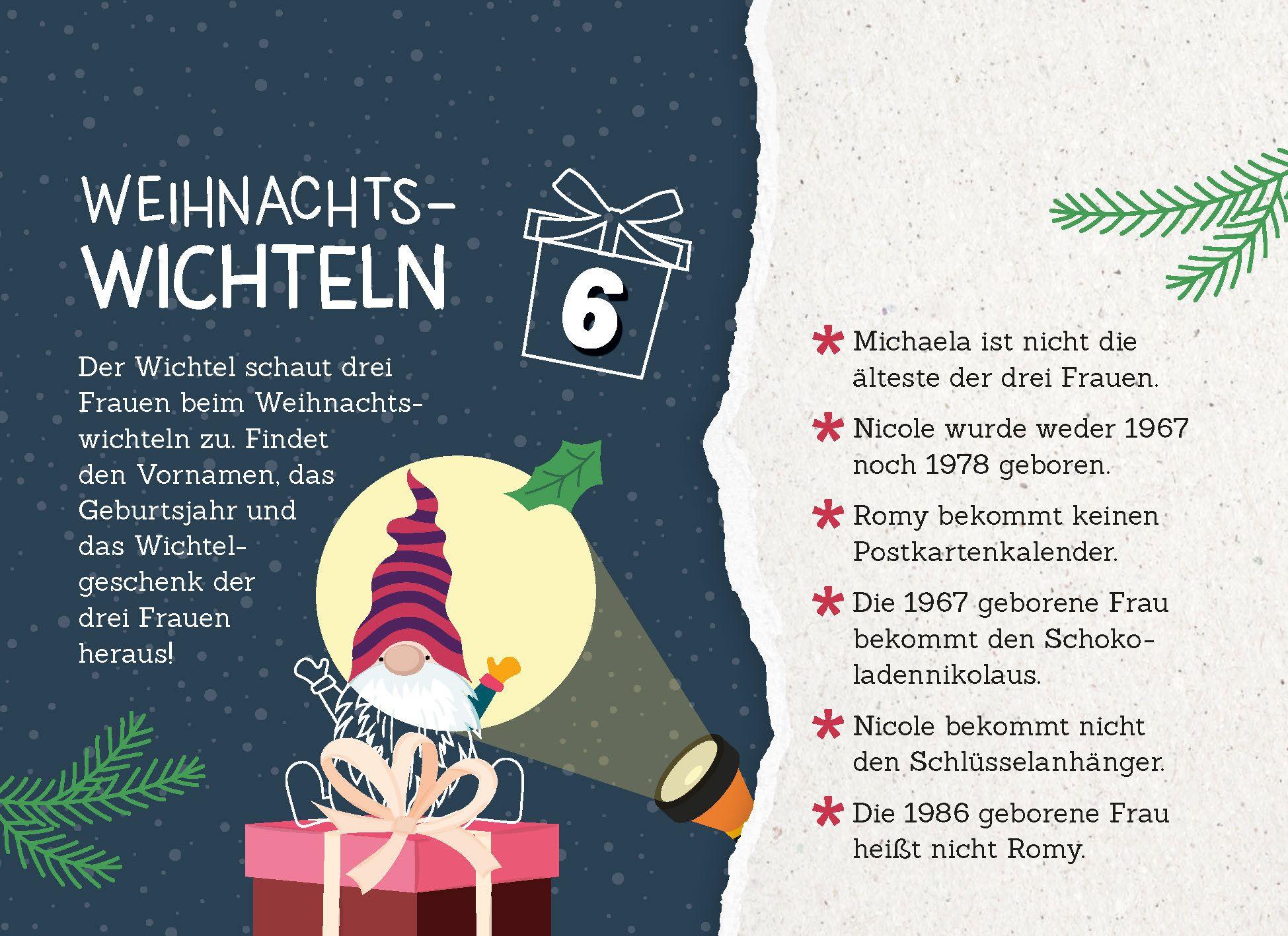 Beispielinhalt (Bild) 24 Wichtel-Rätsel | Advents-Rätselspaß mit den Wichteln