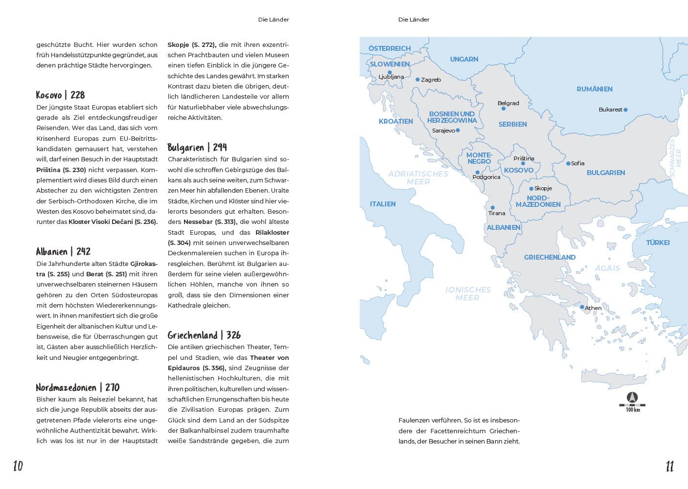 Beispielinhalt (Bild) Reise Know-How Roadtrip Handbuch Balkan-Halbinsel
