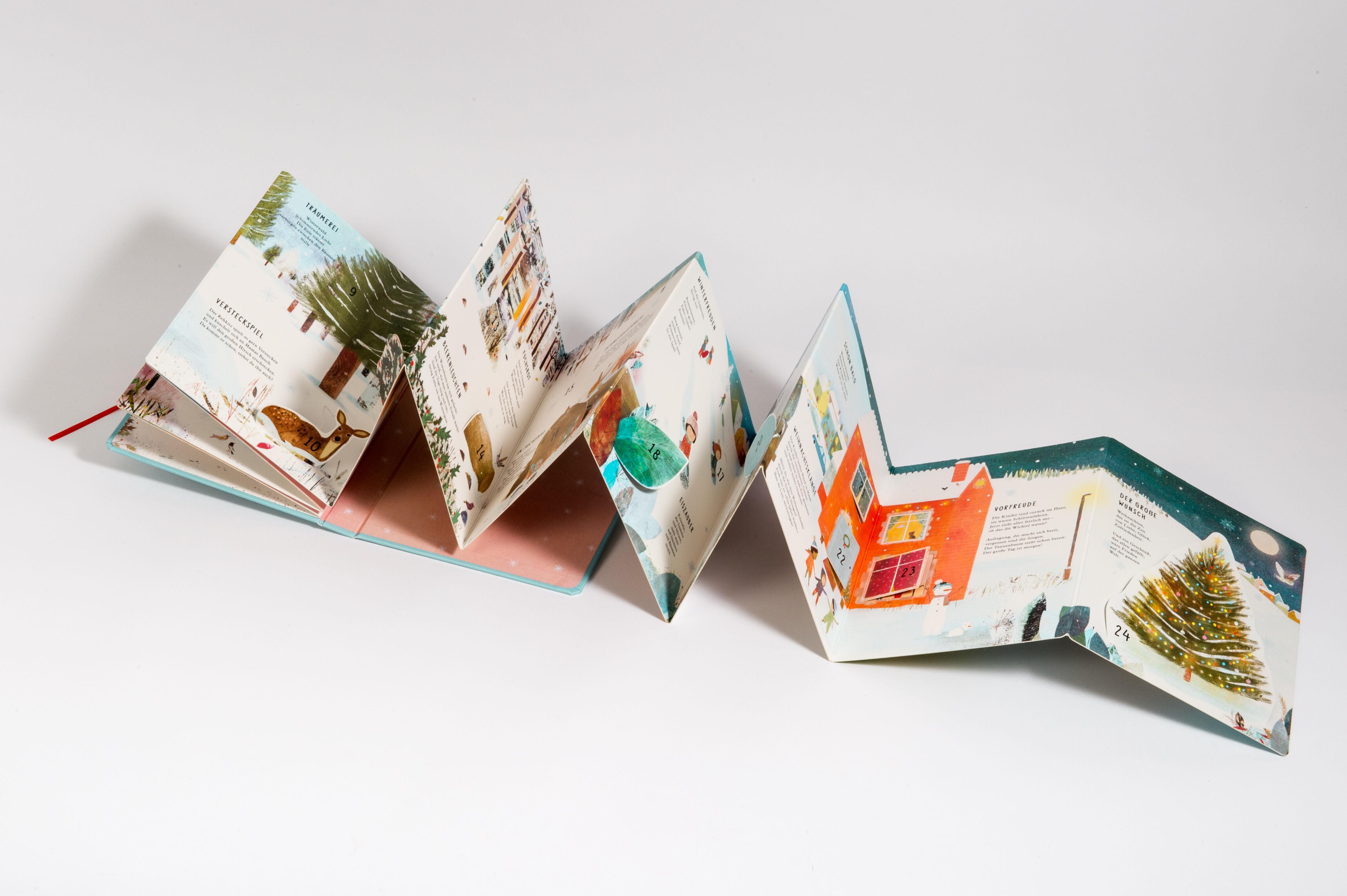 Beispielinhalt (Bild) 24 Tage Weihnachtszauber - Mein Adventskalenderbuch mit 24 Gedichten und 24 Türchen zum Öffnen