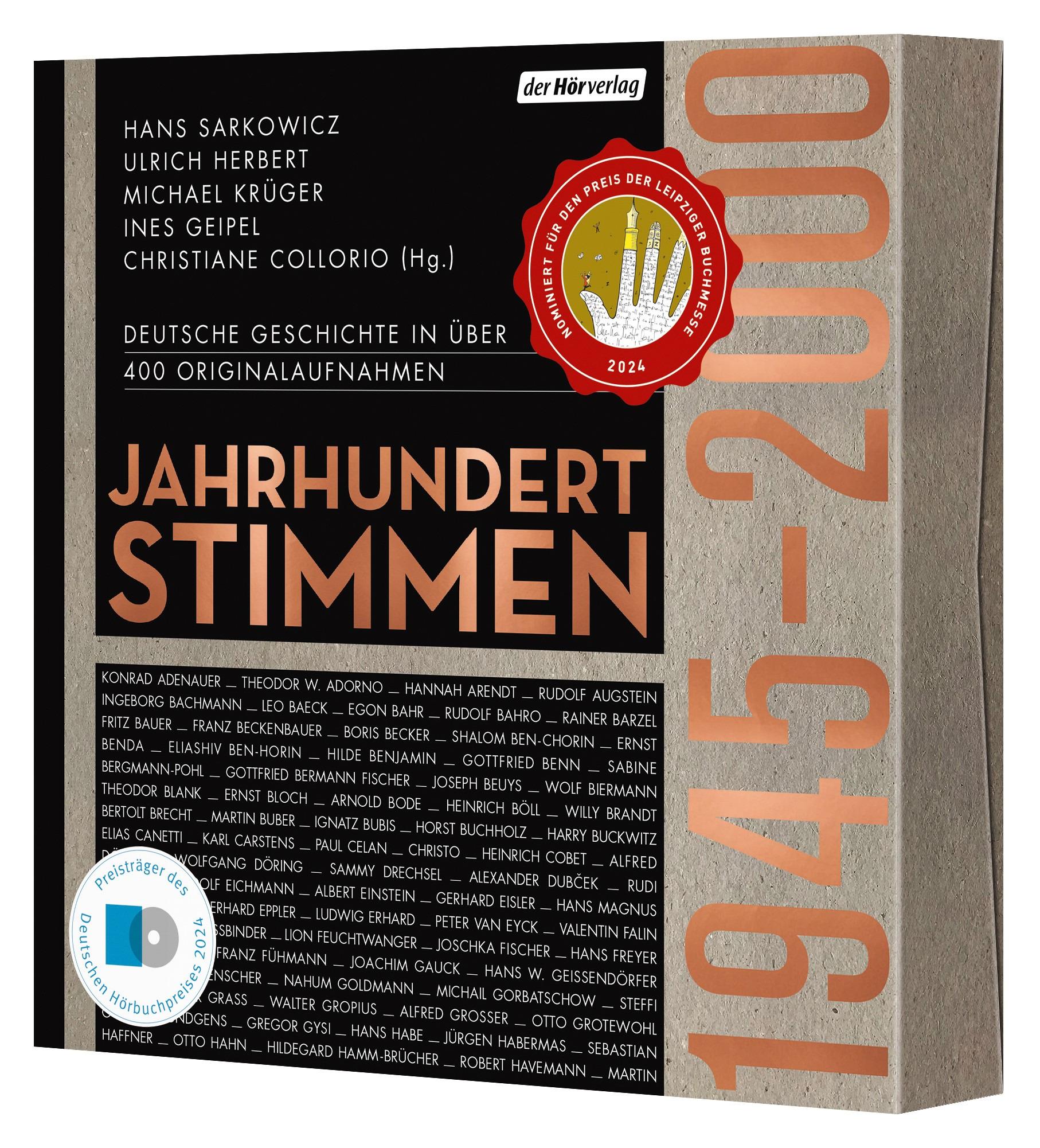 Vorderes Coverbild Jahrhundertstimmen 1945-2000 - Deutsche Geschichte in über 400 Originalaufnahmen