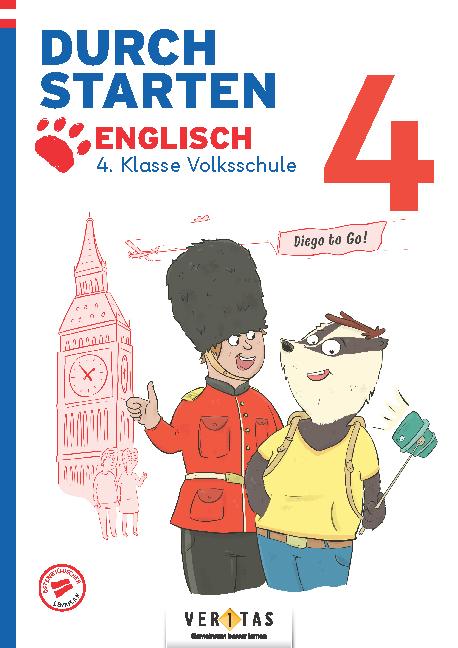 Vorderes Coverbild Durchstarten 4. Klasse Volksschule. Diego to go! Englisch - Übungsbuch