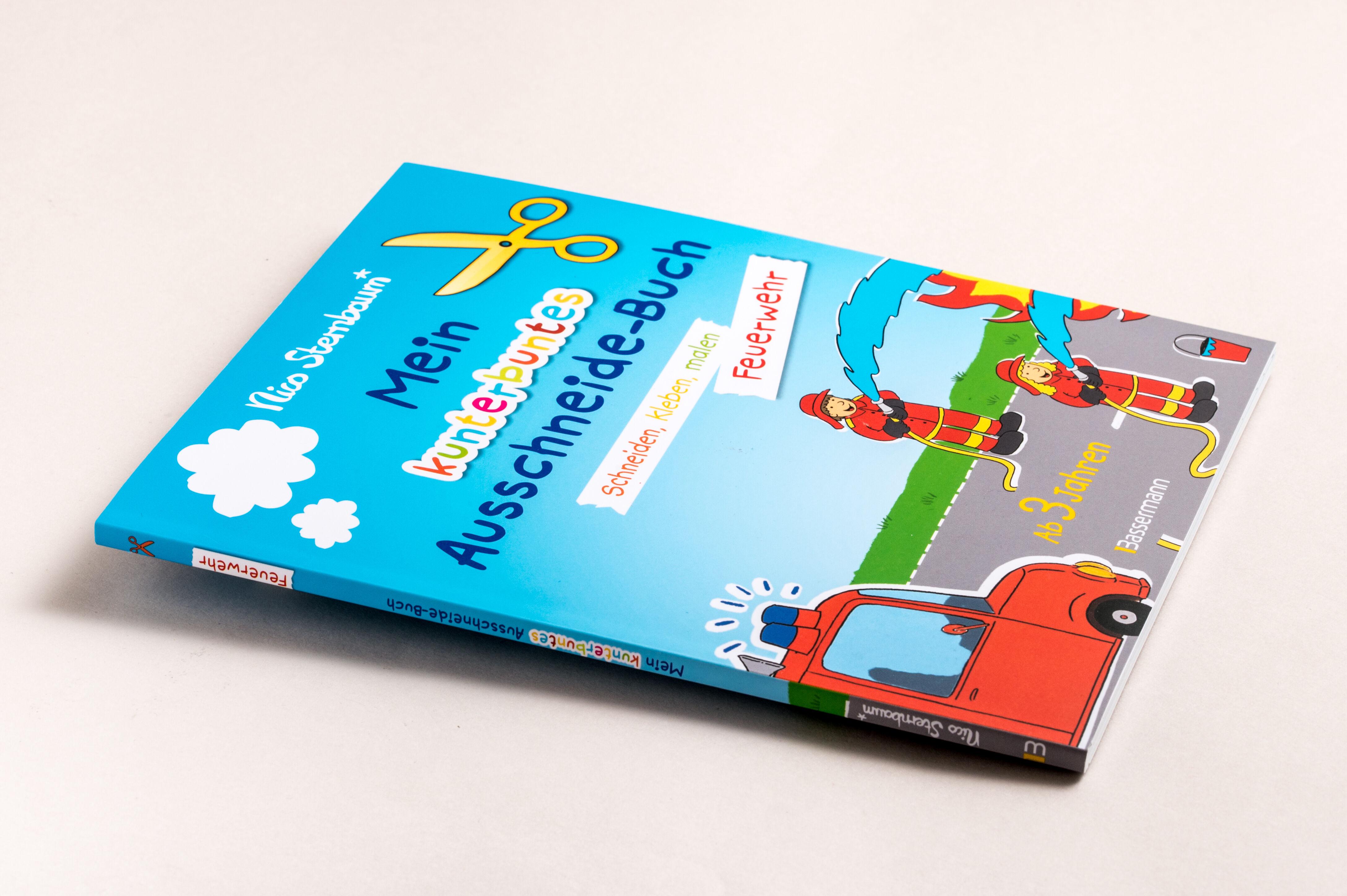 Beispielinhalt (Bild) Mein kunterbuntes Ausschneidebuch - Feuerwehr. Schneiden, kleben, malen ab 3 Jahren