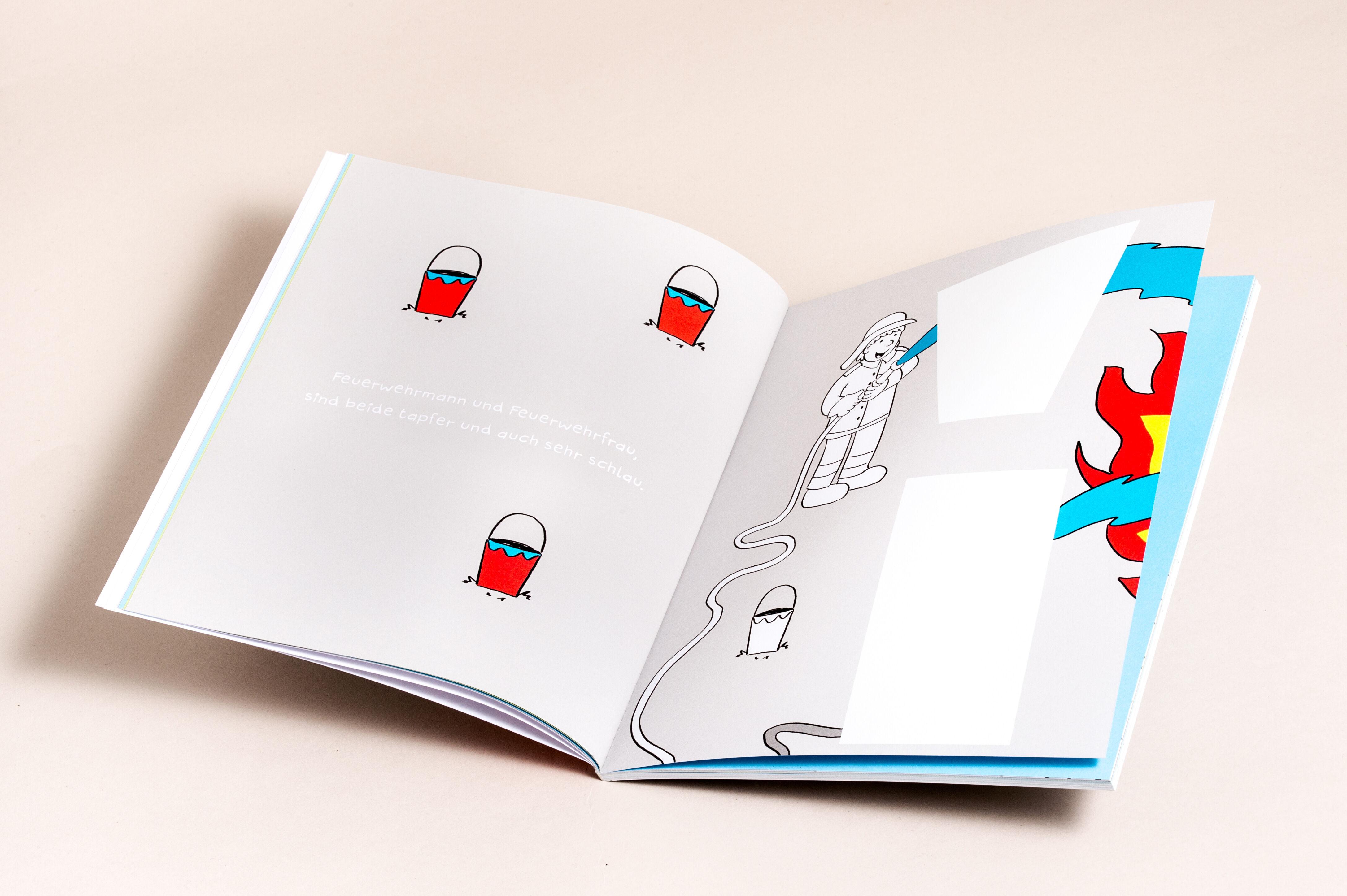 Beispielinhalt (Bild) Mein kunterbuntes Ausschneidebuch - Feuerwehr. Schneiden, kleben, malen ab 3 Jahren