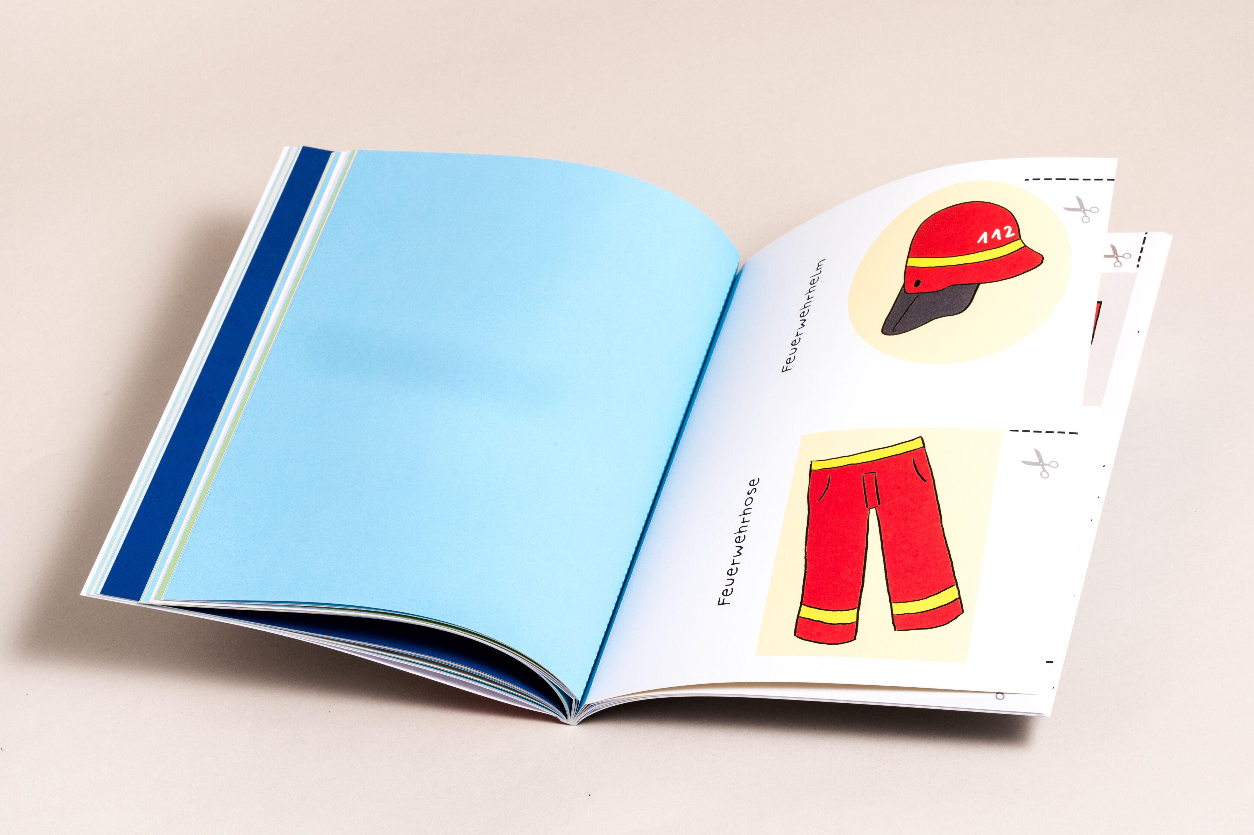 Beispielinhalt (Bild) Mein kunterbuntes Ausschneidebuch - Feuerwehr. Schneiden, kleben, malen ab 3 Jahren