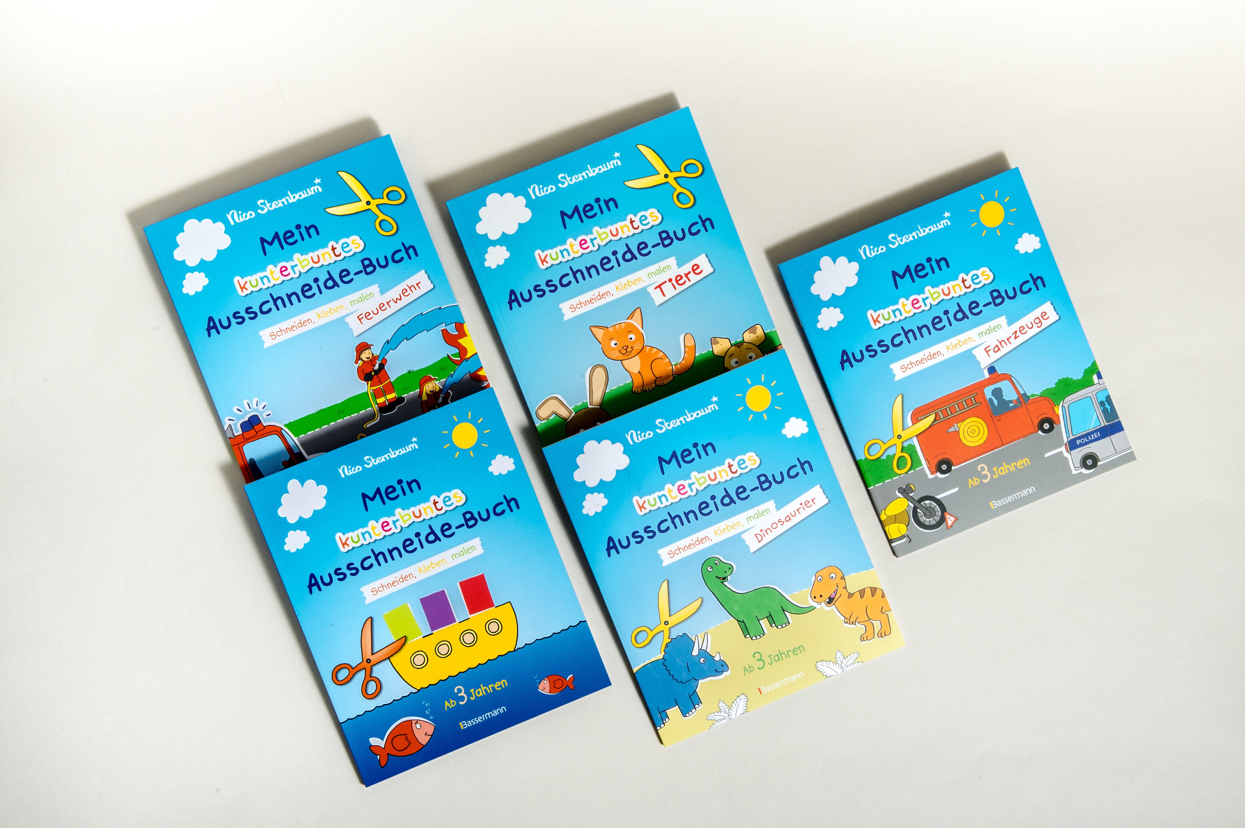 Beispielinhalt (Bild) Mein kunterbuntes Ausschneidebuch - Feuerwehr. Schneiden, kleben, malen ab 3 Jahren