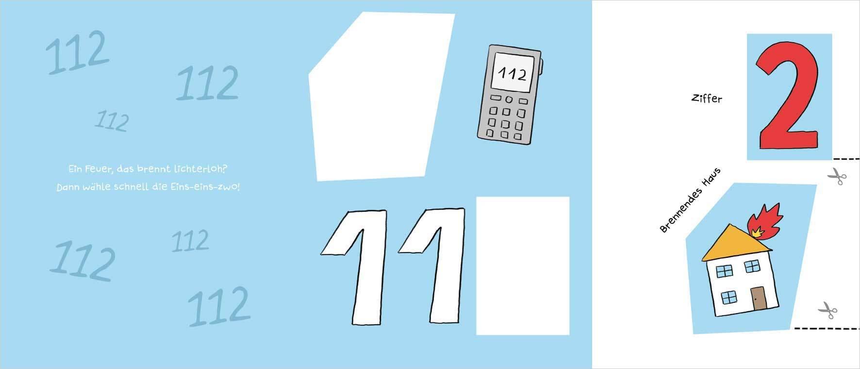 Beispielinhalt (Bild) Mein kunterbuntes Ausschneidebuch - Feuerwehr. Schneiden, kleben, malen ab 3 Jahren