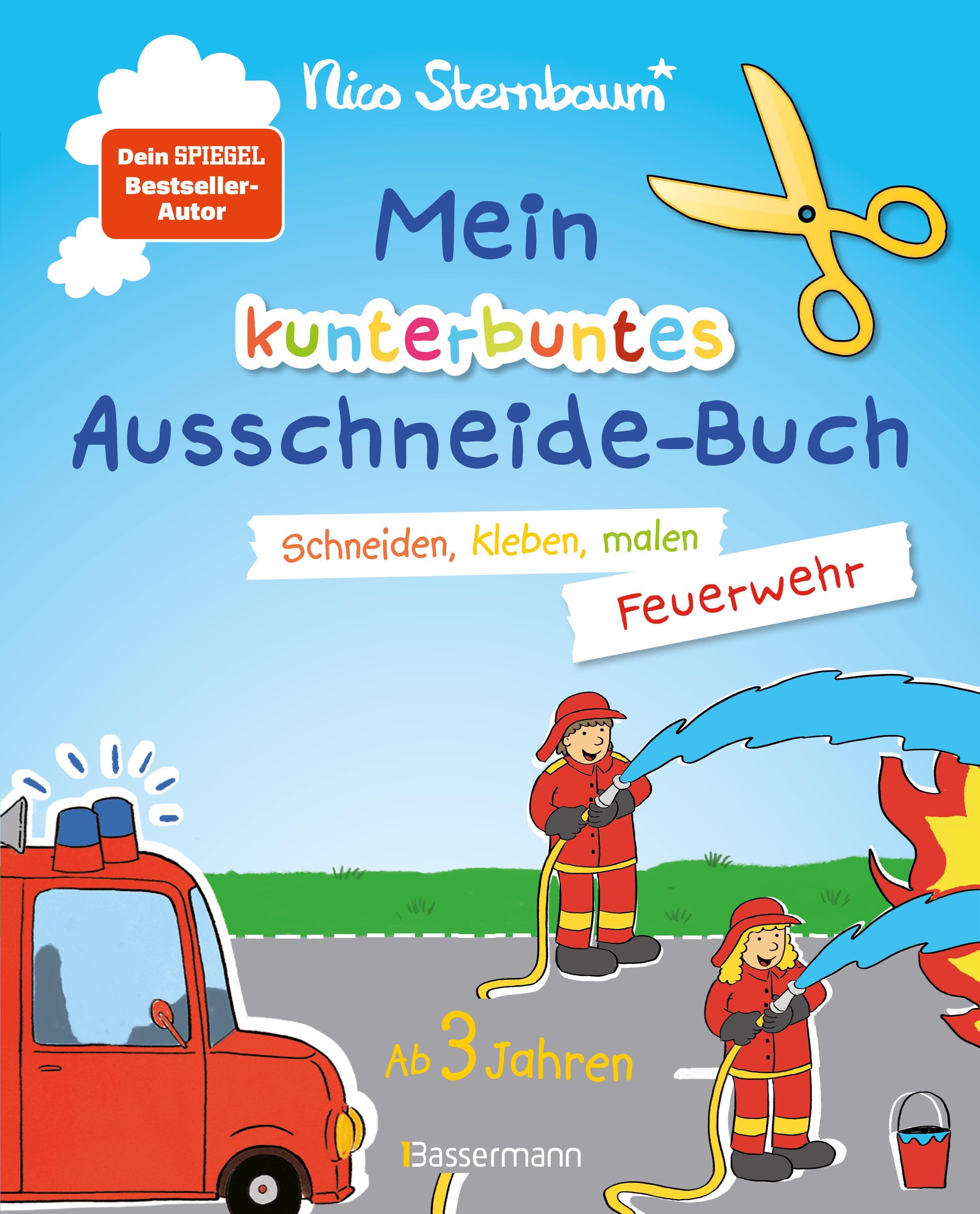 Vorderes Coverbild Mein kunterbuntes Ausschneidebuch - Feuerwehr. Schneiden, kleben, malen ab 3 Jahren