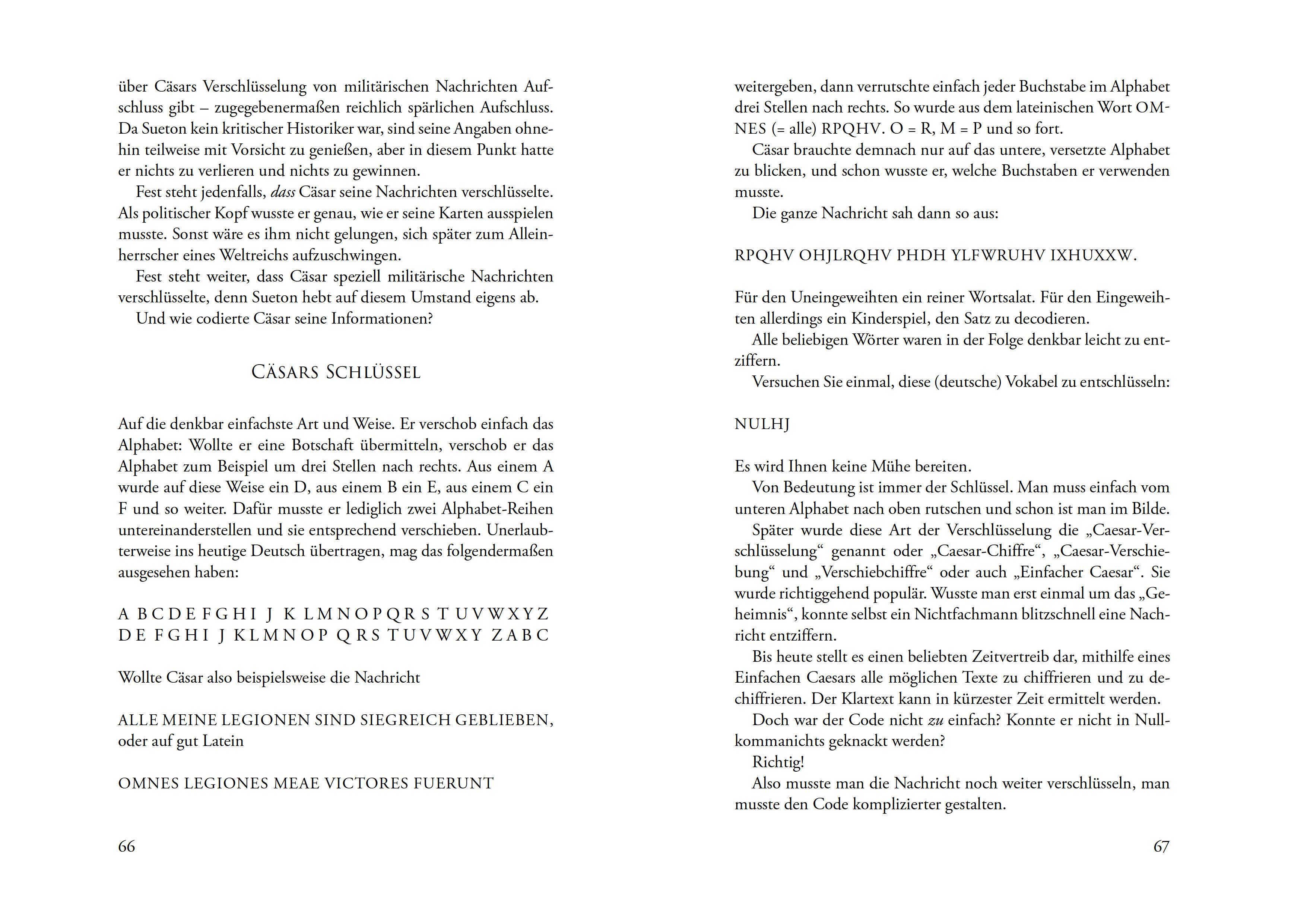 Beispielinhalt (Bild) Geheimschriften. Die verschlüsselte Kommunikation der Geheimdienste, Geheimbünde, Wirtschaft und des organisierten Verbrechens