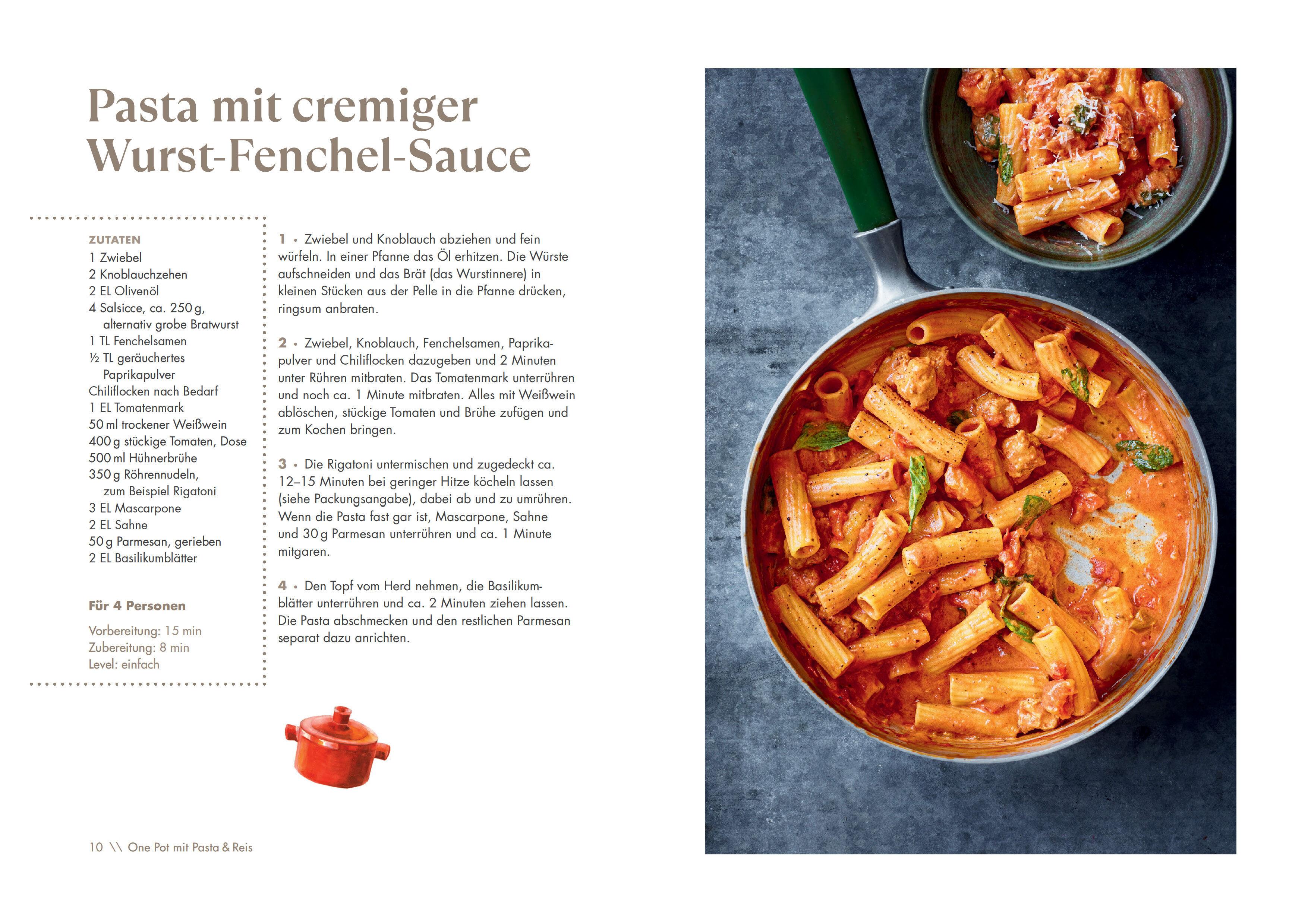 Beispielinhalt (Bild) One Pot deftig - Die besten Rezepte für Eintopfgerichte. Wenige Zutaten, einfache Zubereitung -
