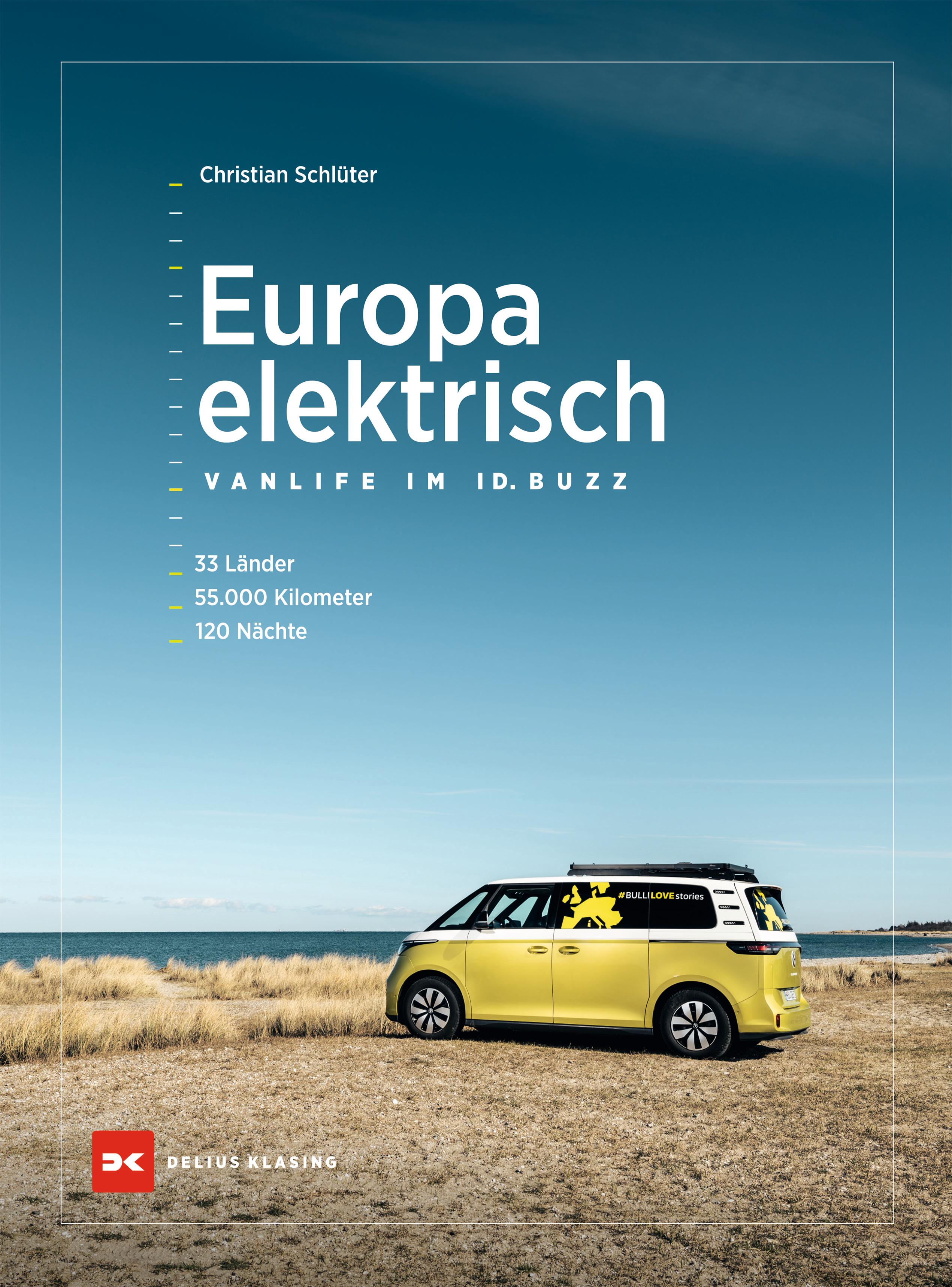 Vorderes Coverbild Europa elektrisch - Vanlife im ID. Buzz