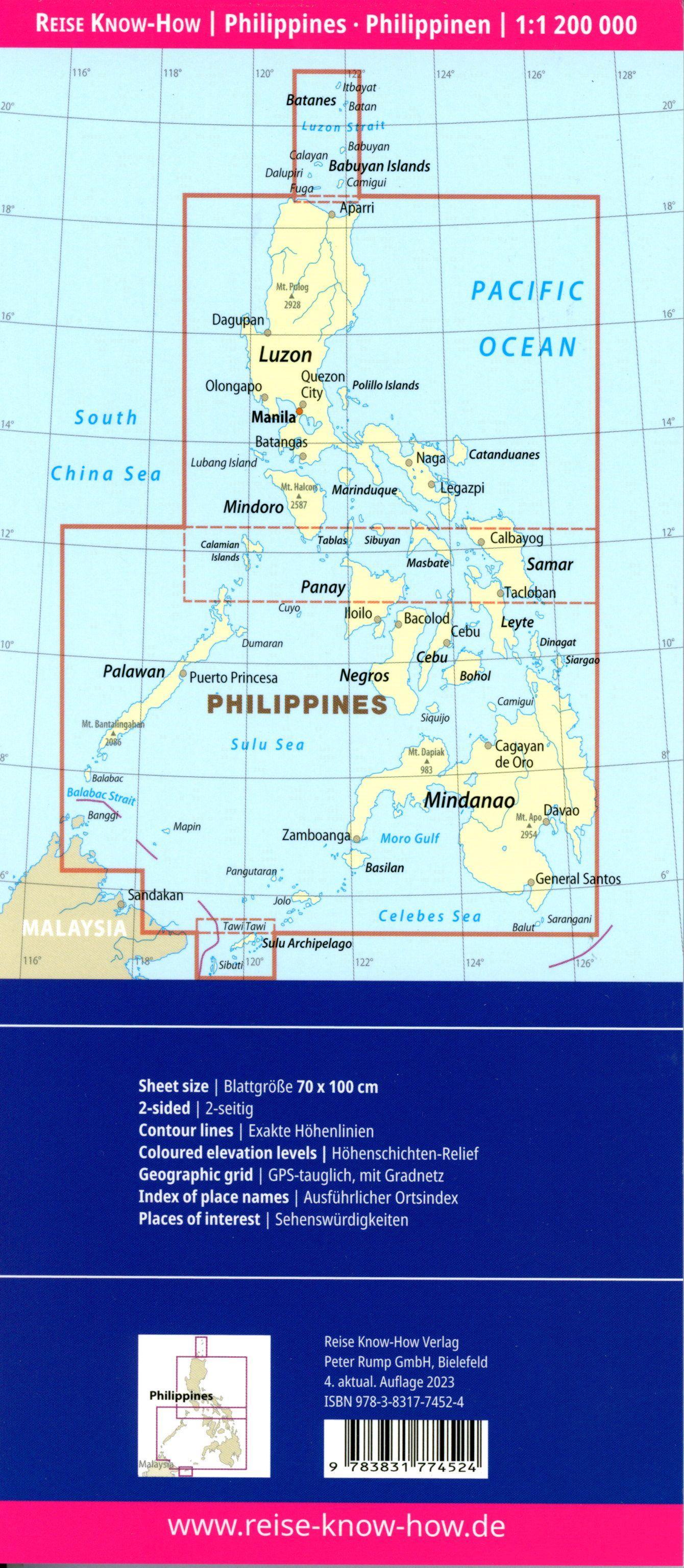 Beispielinhalt (Bild) Reise Know-How Landkarte Philippinen / Philippines (1:1.200.000)
