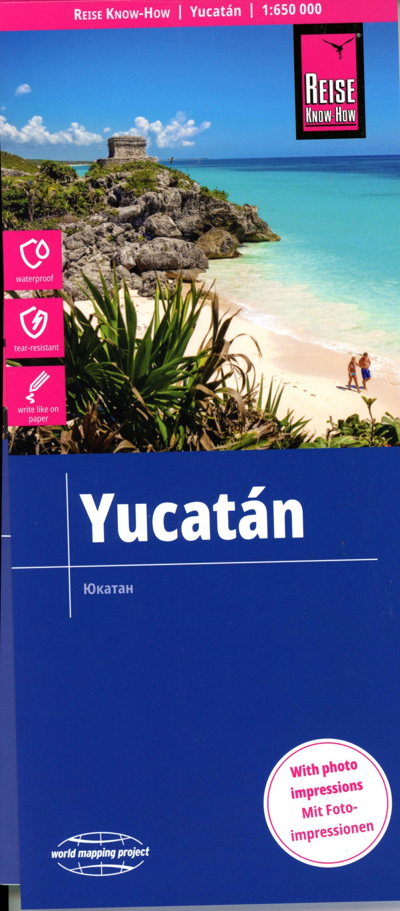 Vorderes Coverbild Reise Know-How Landkarte Yukatán / Yucatán (1:650.000)