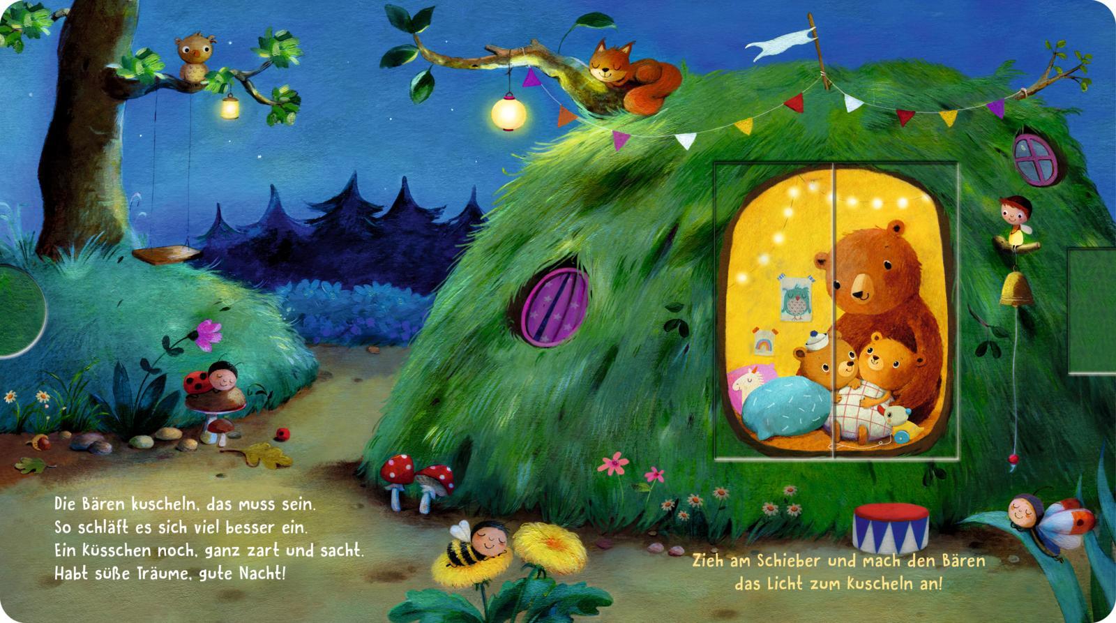 Beispielinhalt (Bild) Wo brennt Licht, wer schläft noch nicht?